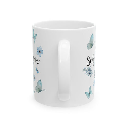Blue Butterfly Mug, Watercolor Butterflies Ceramic Cup, In My Self Love Era, Gift for Teen, Mothers Day Gift, Positive Affirmations
