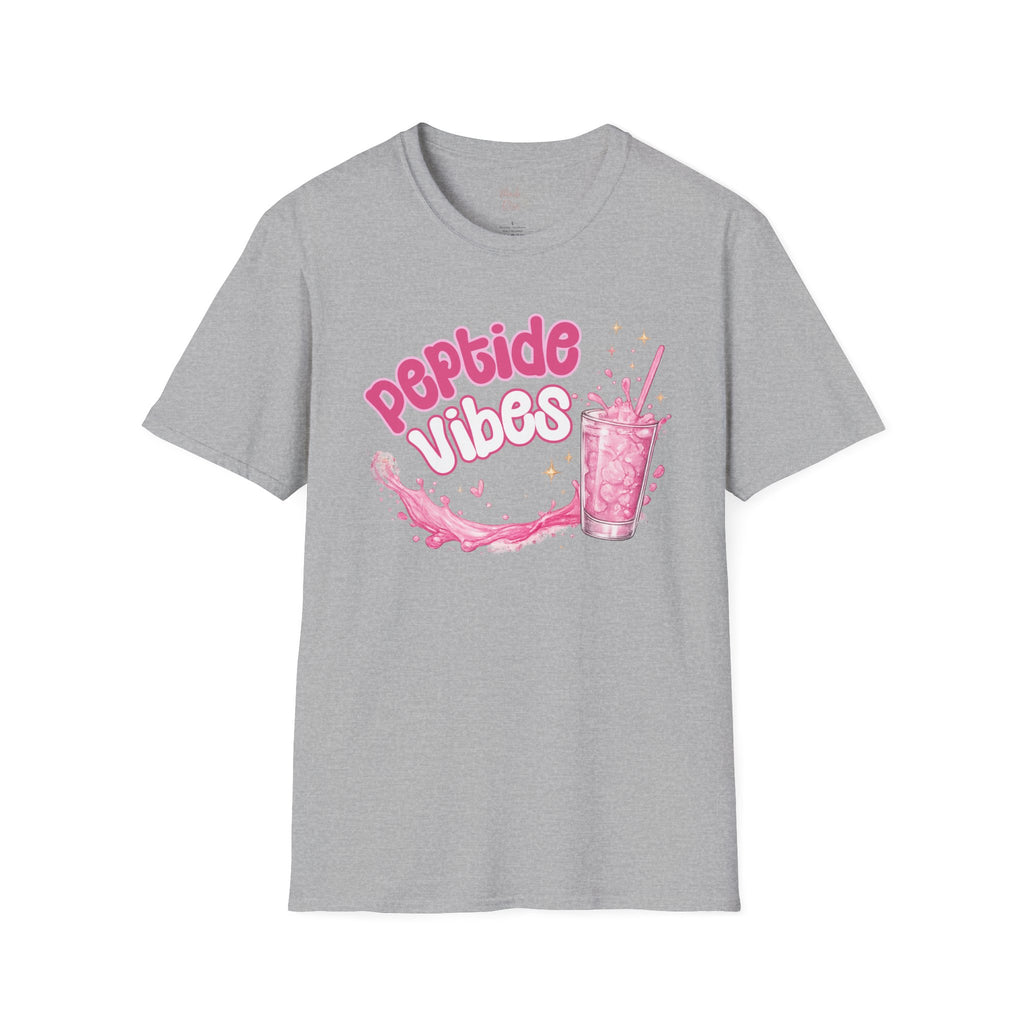Peptide Vibes T-Shirt — Pink Boba Drink Graphic Tee