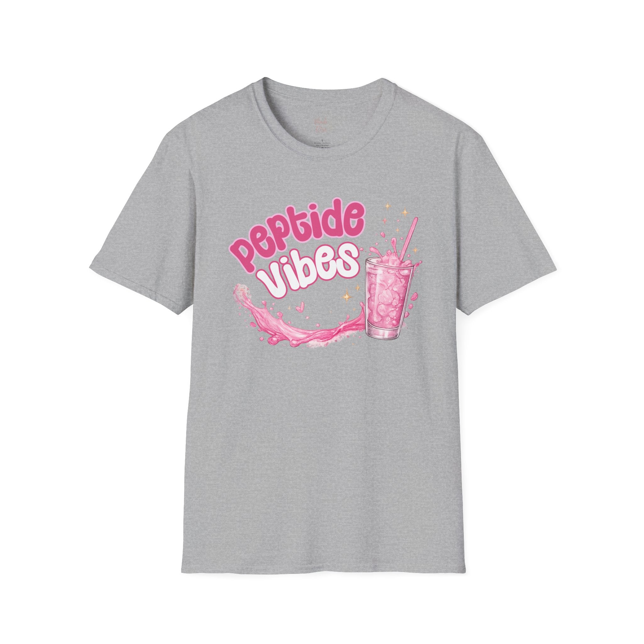 Peptide Vibes T-Shirt — Pink Boba Drink Graphic Tee