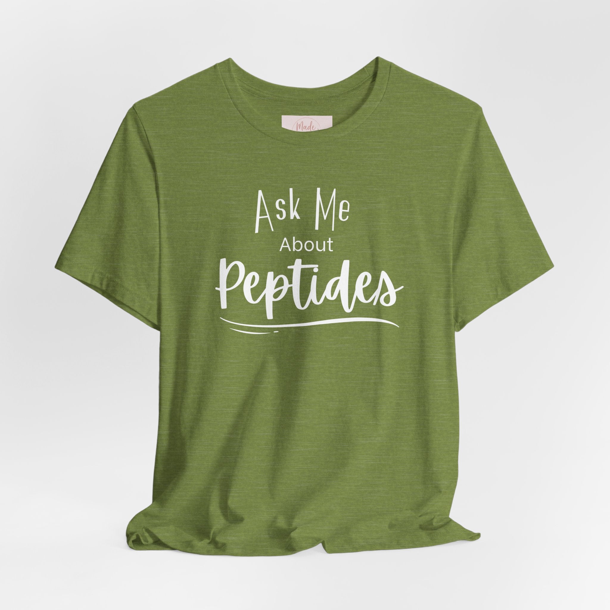 Ask Me about Peptides — Unisex Jersey Short Sleeve T-Shirt