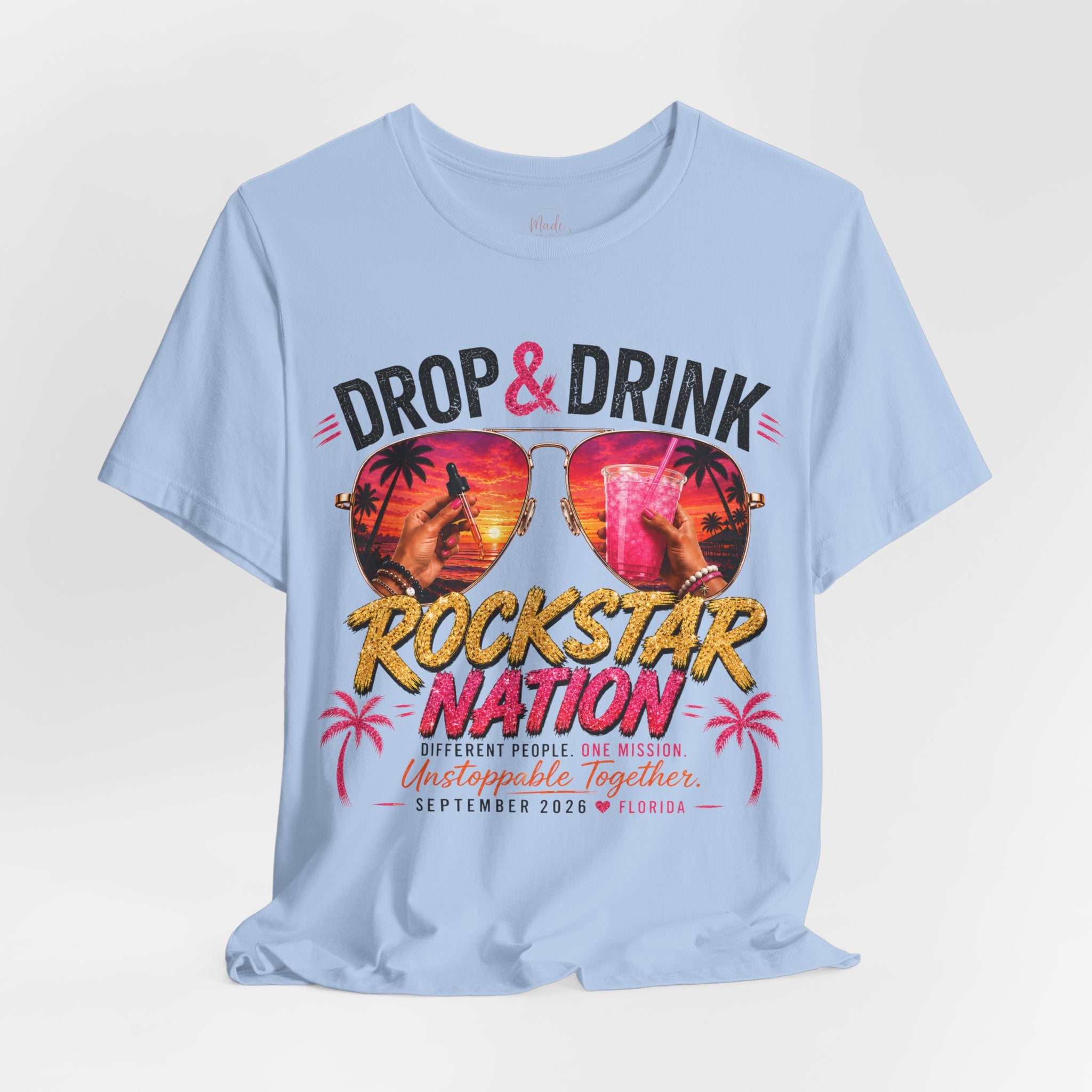 Team Drop & Drink Beach T‑Shirt –  Sunglasses Graphic