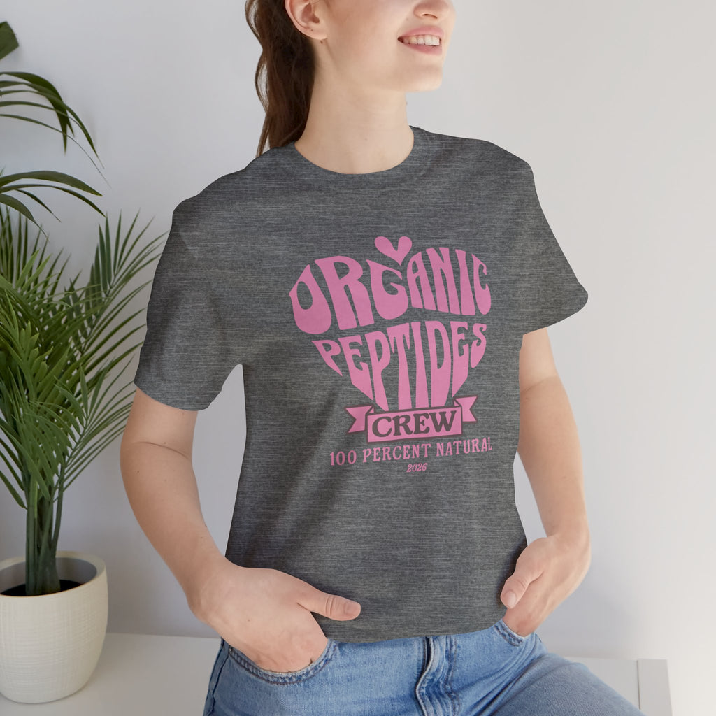 Organic Peptides Tee — Cute Retro Script Graphic T-Shirt