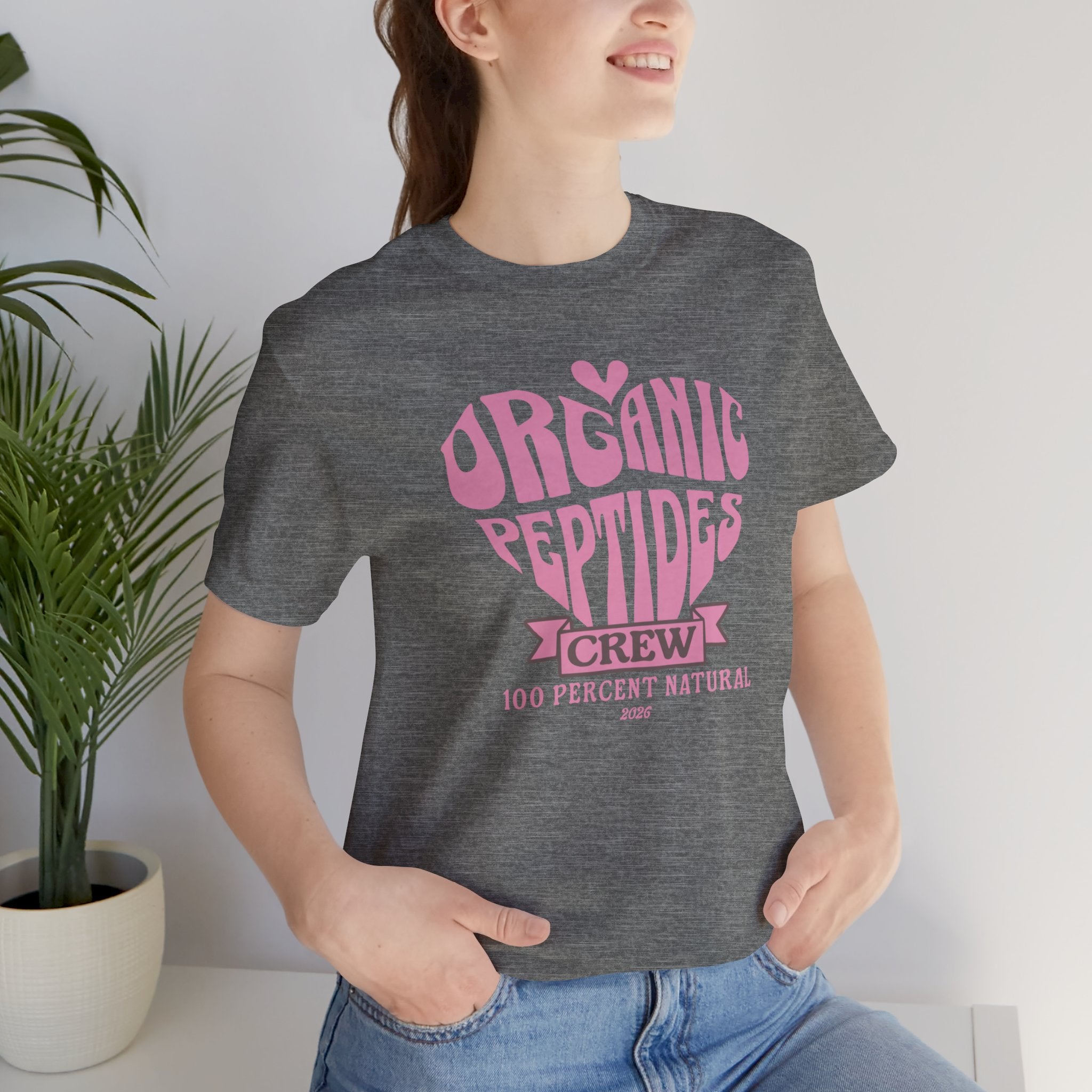 Organic Peptides Tee — Cute Retro Script Graphic T-Shirt