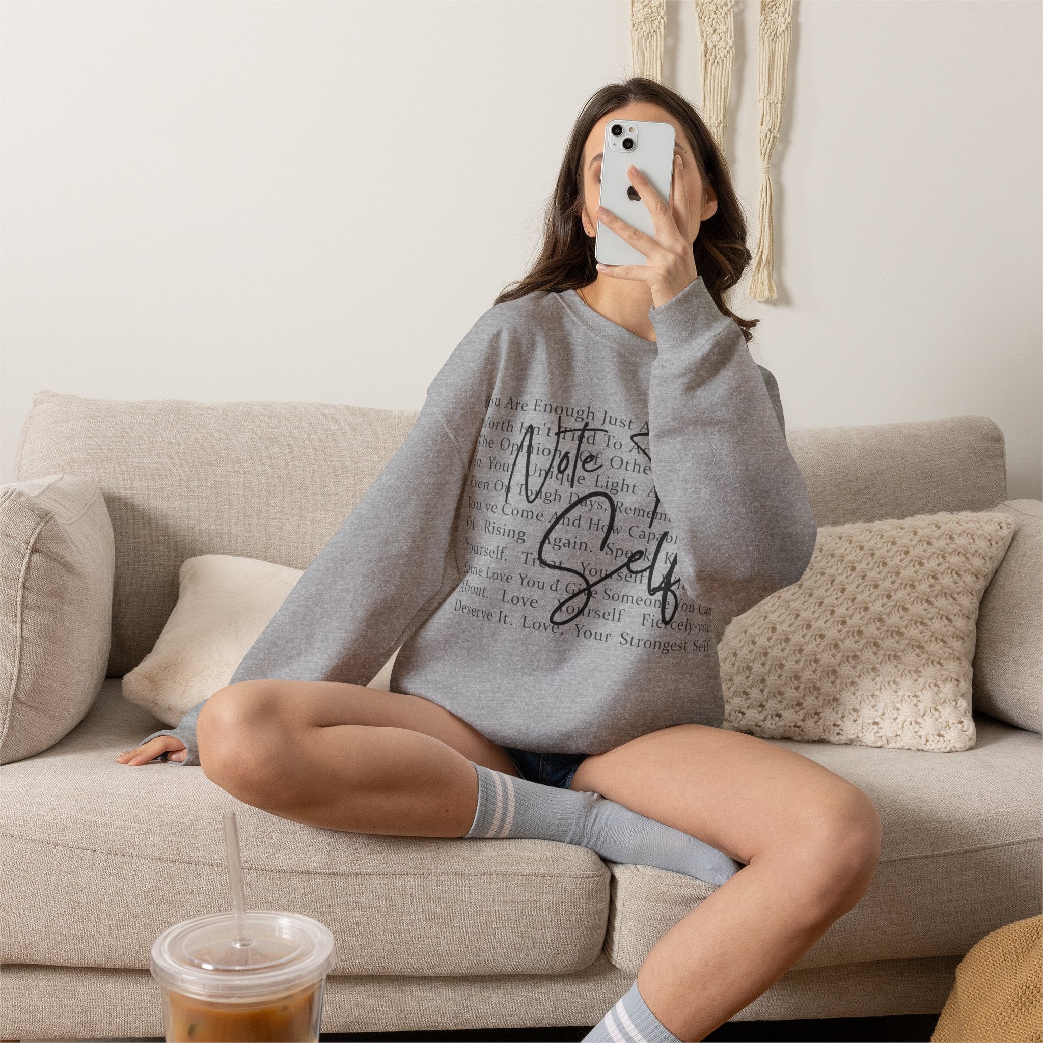 You Are Enough Crewneck Sweatshirt – Inspirational Self-Love Pullover