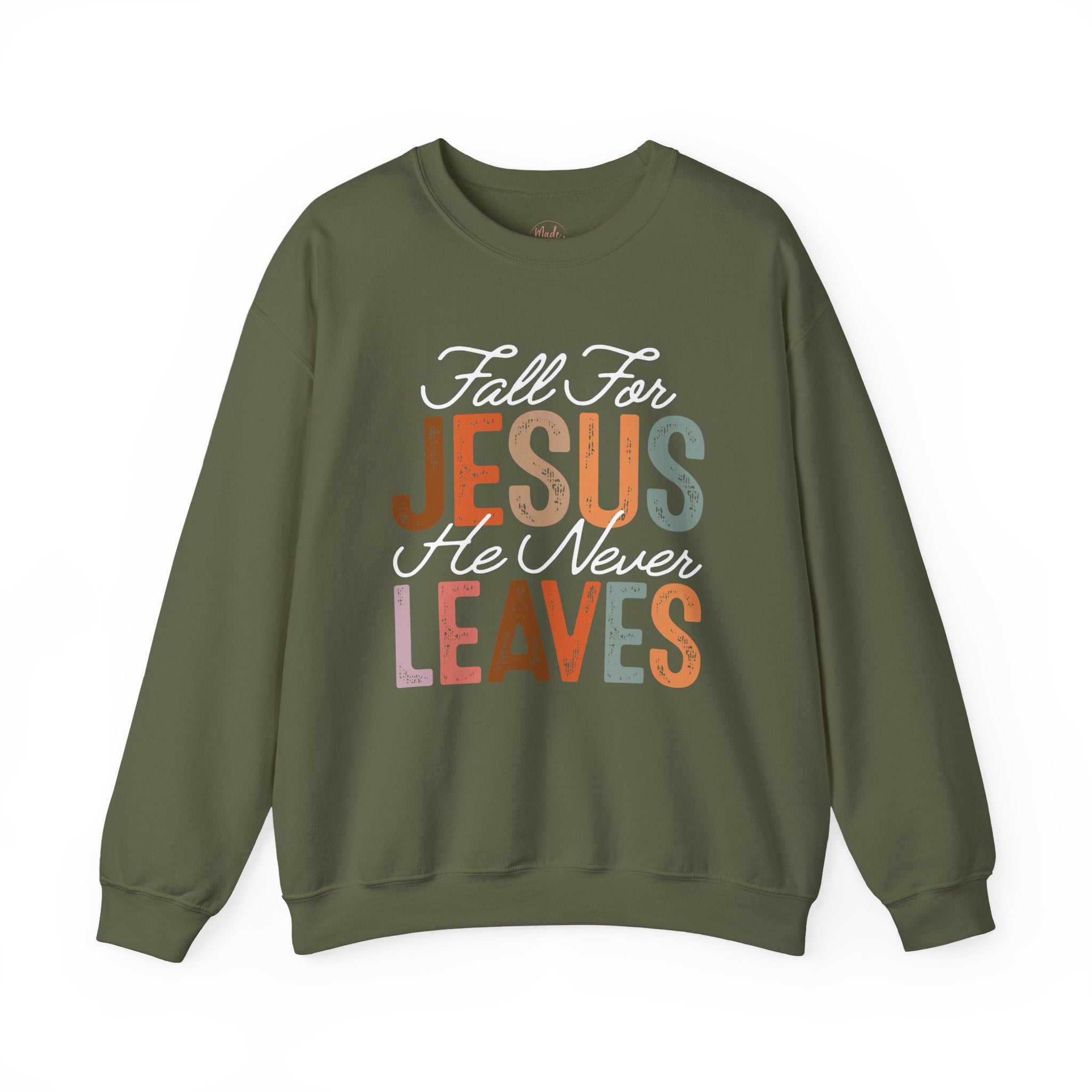Fall For Jesus  Sweatshirt — Christian Faith Typography Crewneck