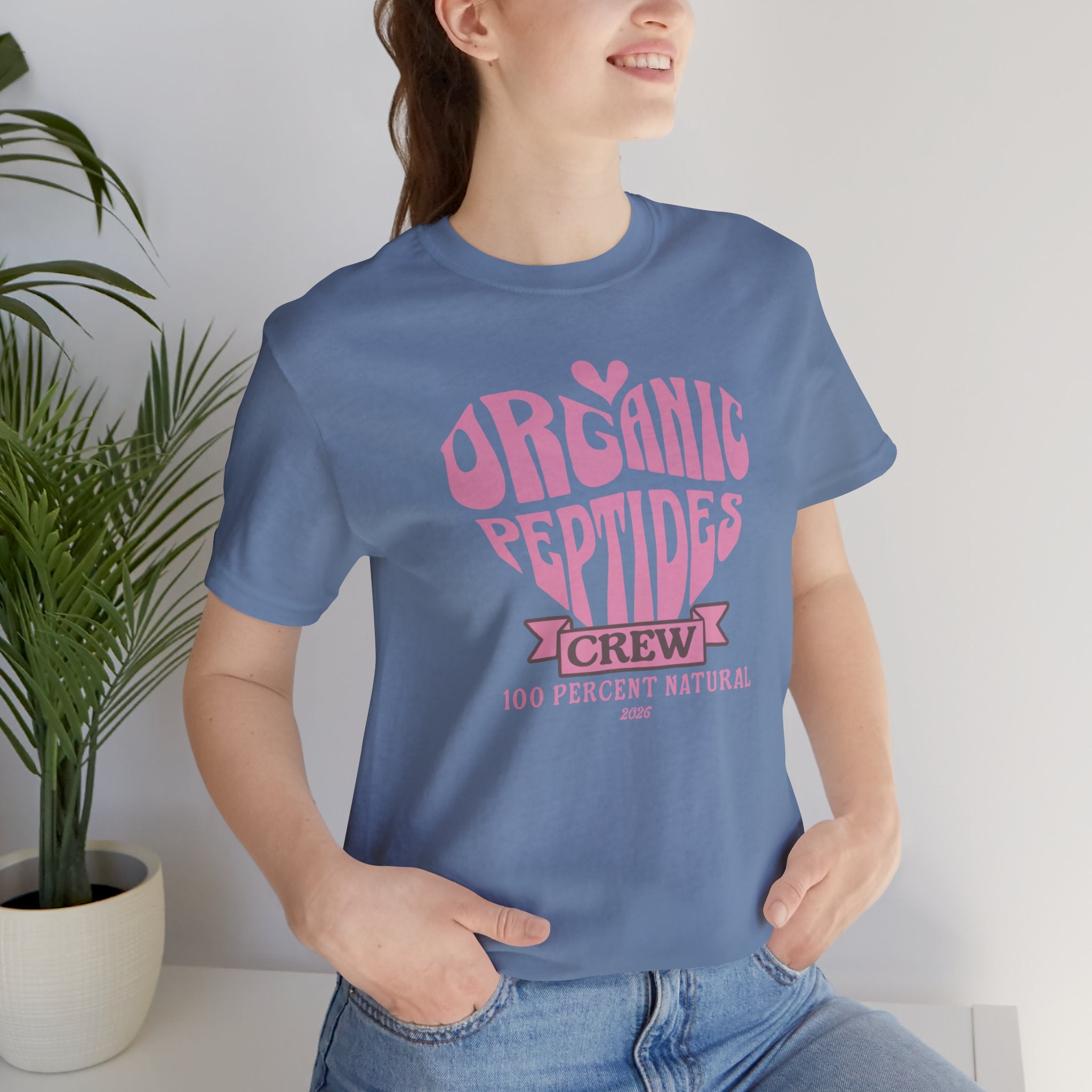 Organic Peptides Tee — Cute Retro Script Graphic T-Shirt