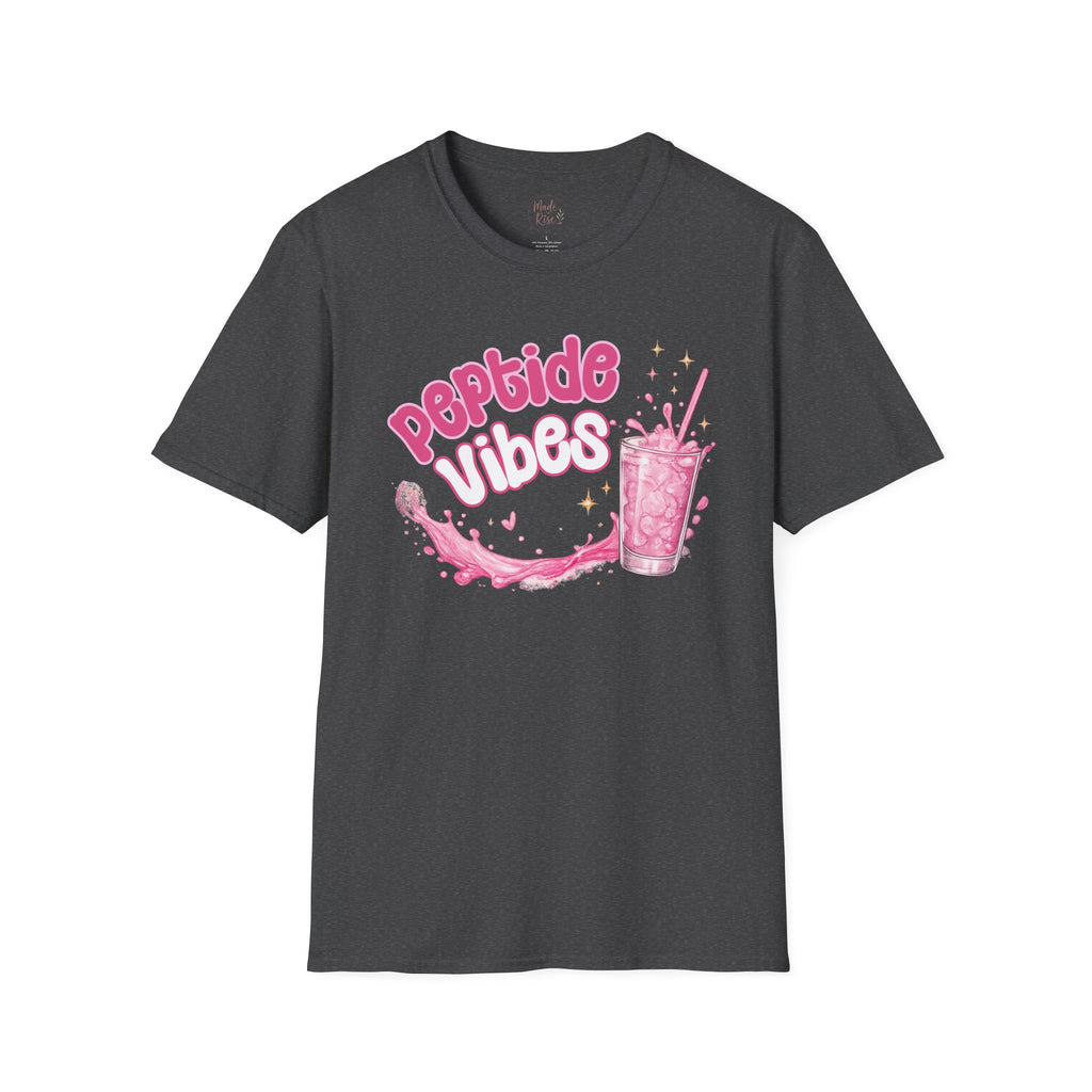 Peptide Vibes T-Shirt — Pink Boba Drink Graphic Tee