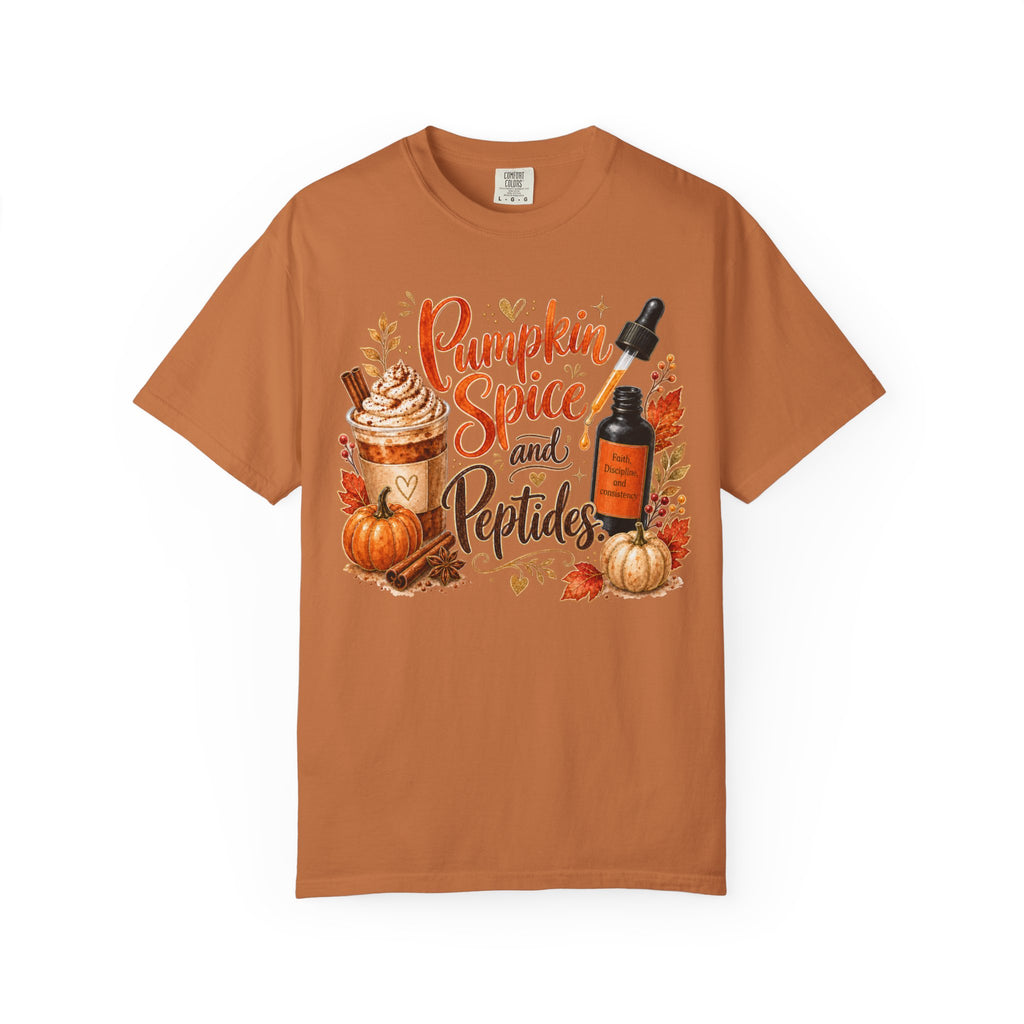Pumpkin Spice and Peptides T-Shirt