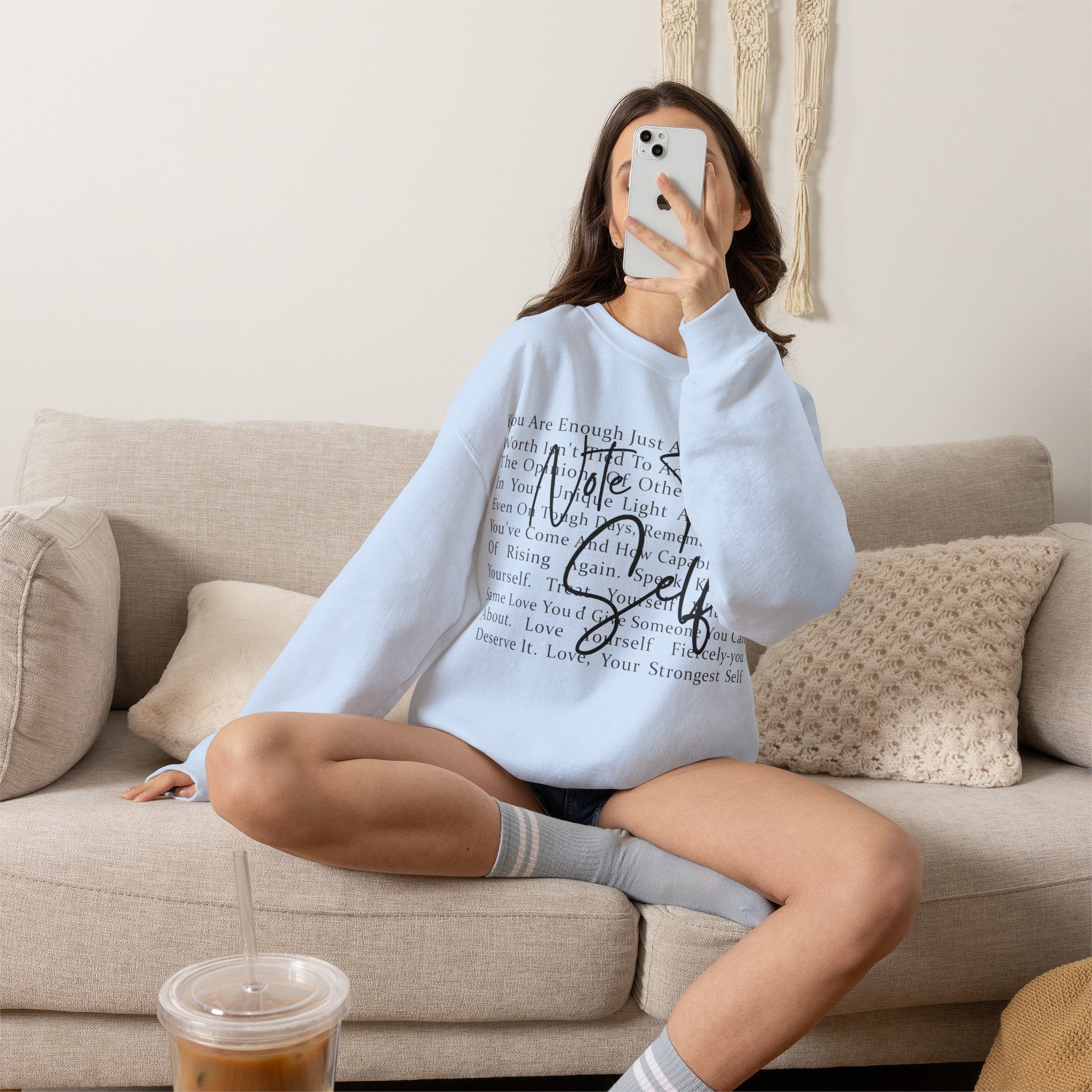 You Are Enough Crewneck Sweatshirt – Inspirational Self-Love Pullover