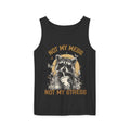 Not My Mess Not My Stress Raccoon Tank Top | Cute Sipping Raccoon Graphic