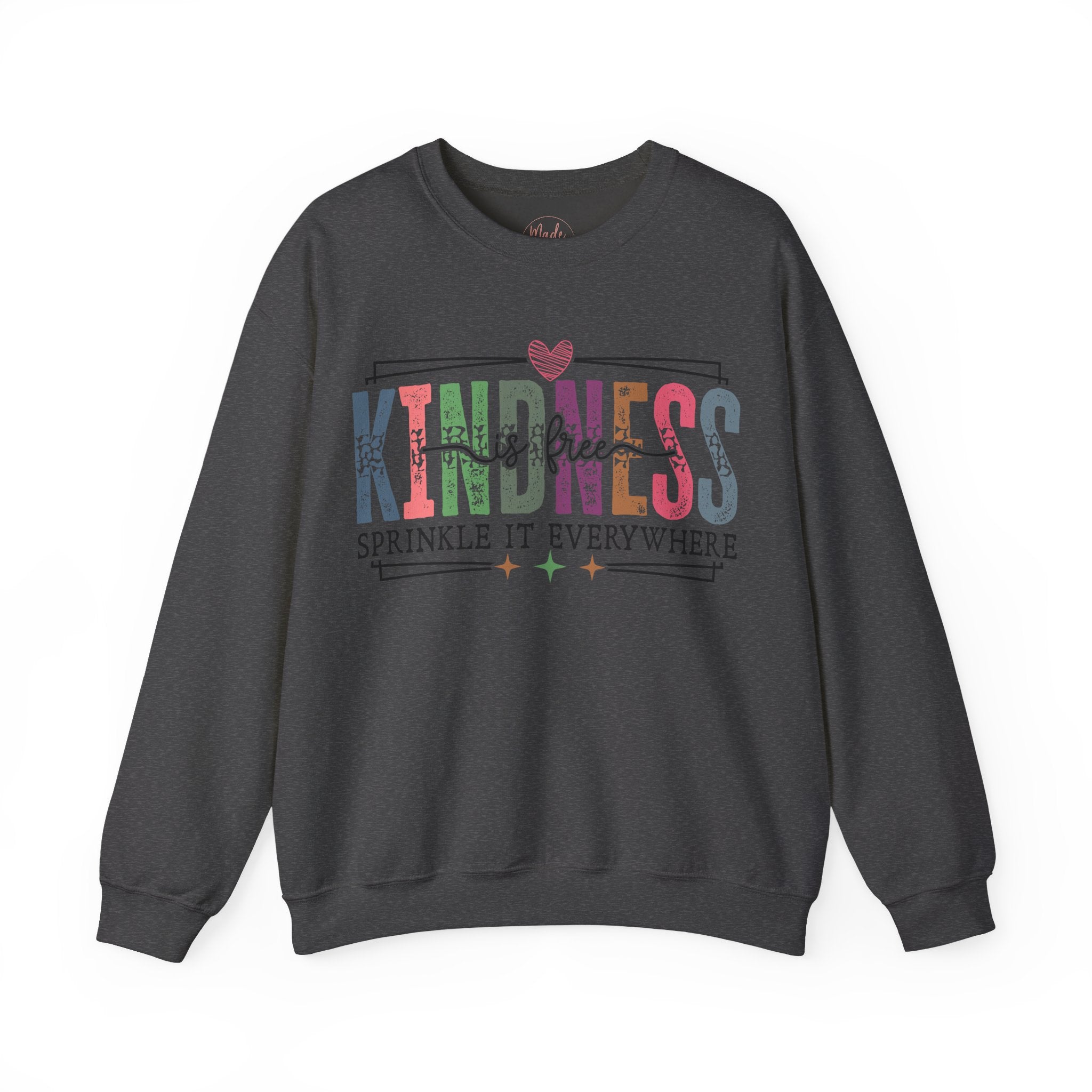 Kindness Is Free Sweatshirt, Retro Pastel Graphic Crewneck, Inspirational Teacher Gift, Gildan 18000 Cozy Fun Pullover