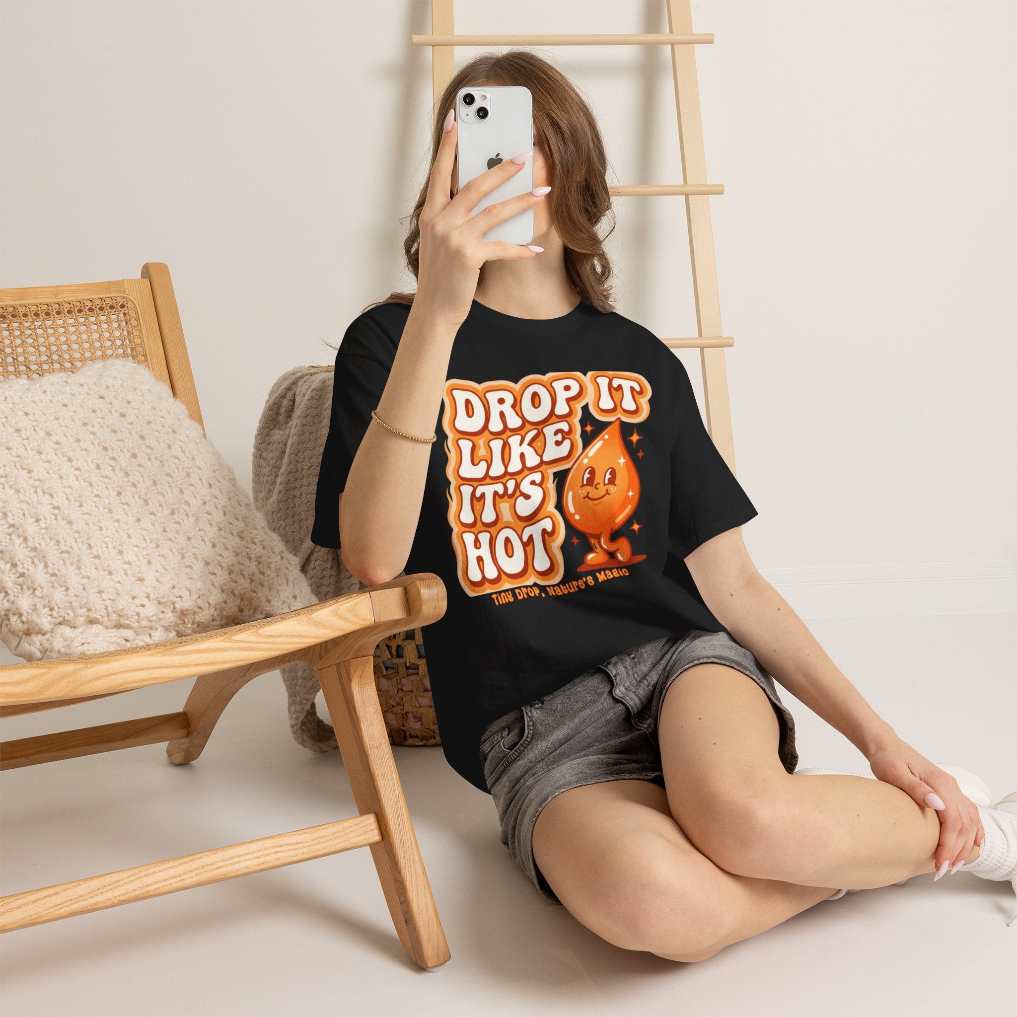 Drop It Like It's Hot tee | Cute smiling hot drop graphic t-shirt