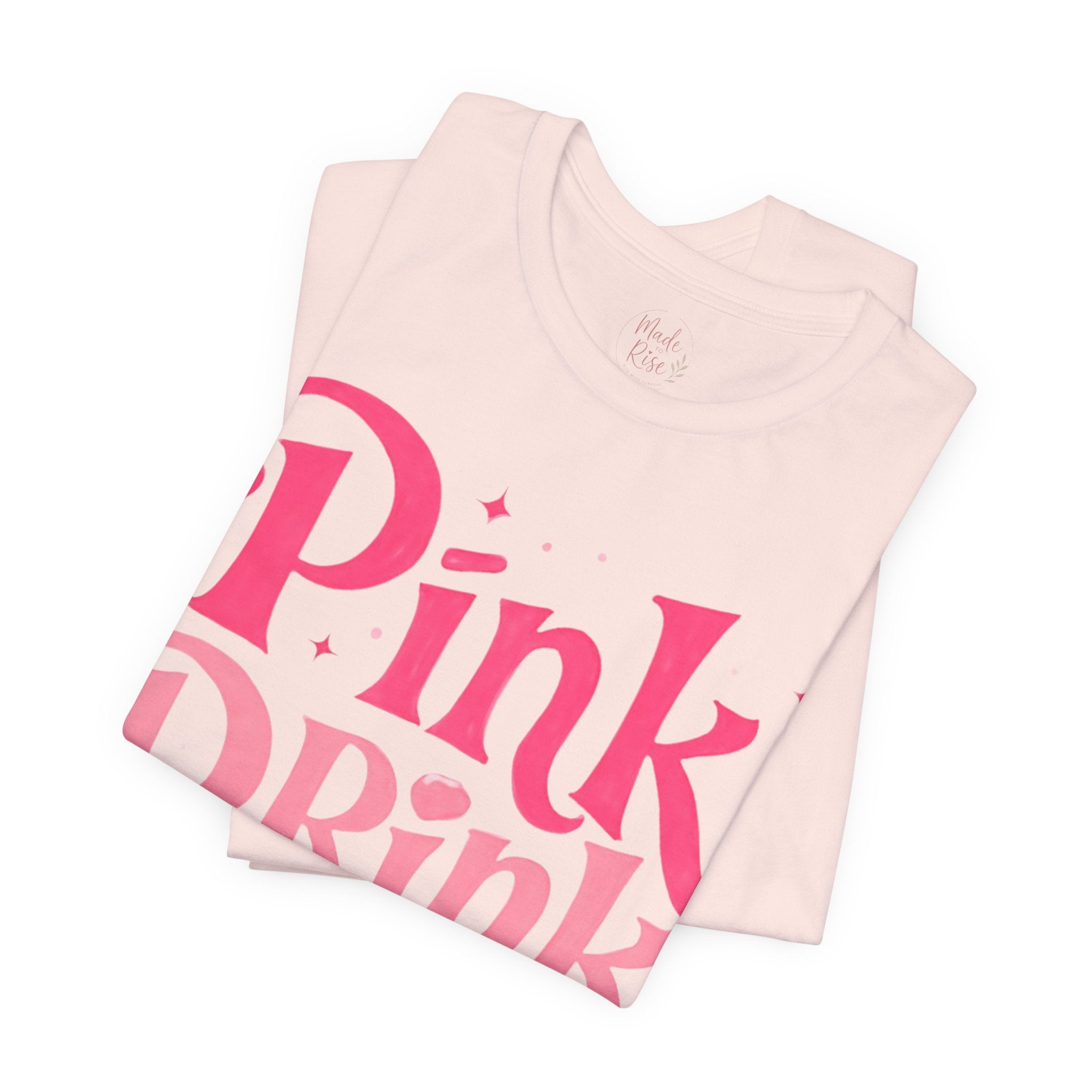 Pink Drink Magic Tee — Cute Retro Script Graphic T-Shirt