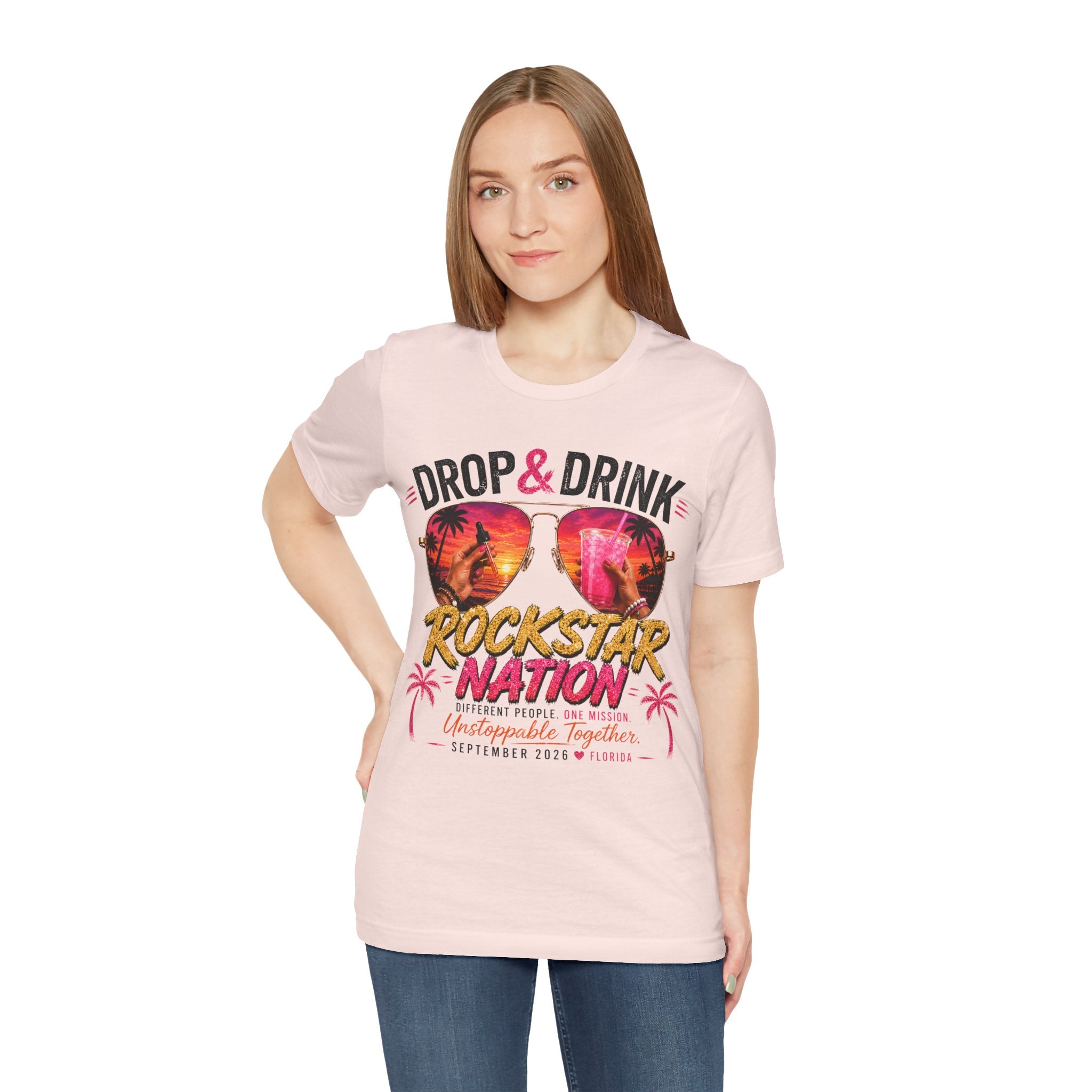 Team Drop & Drink Beach T‑Shirt –  Sunglasses Graphic