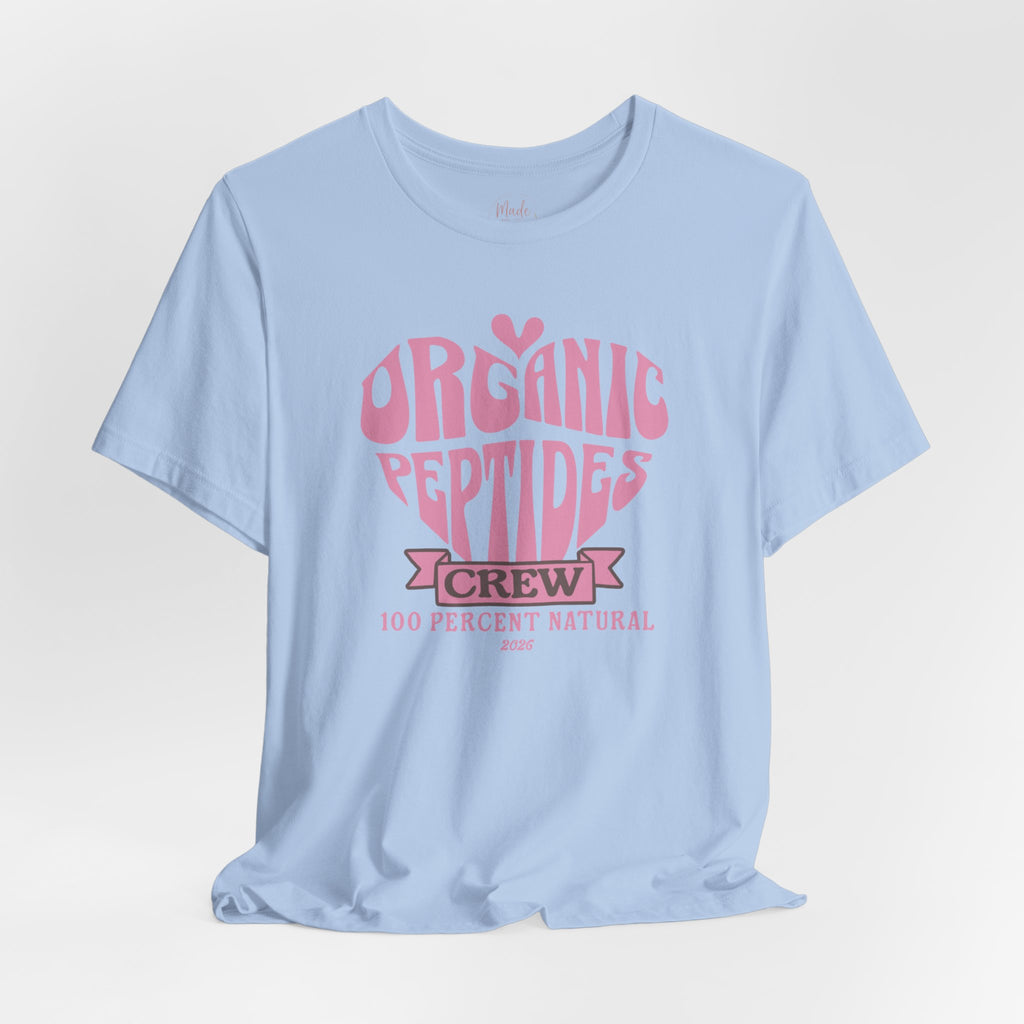 Organic Peptides Tee — Cute Retro Script Graphic T-Shirt