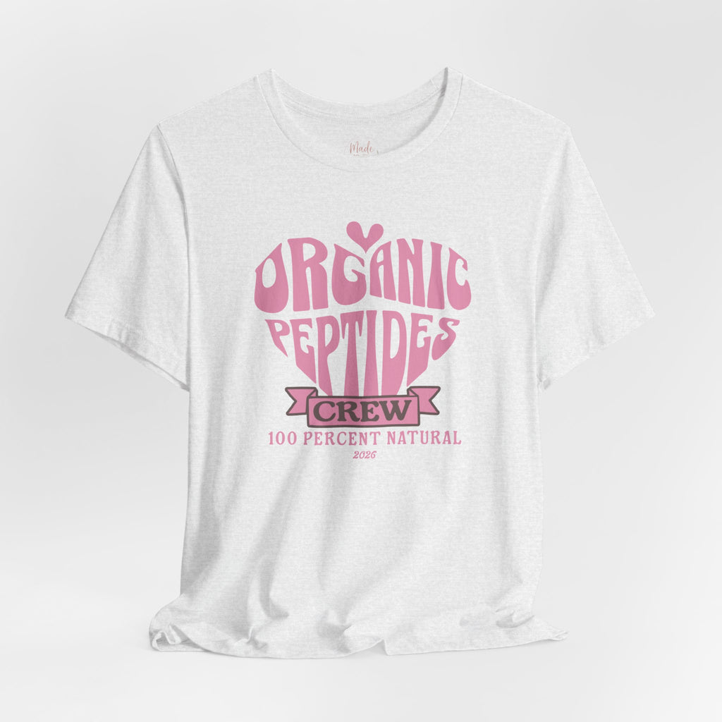 Organic Peptides Tee — Cute Retro Script Graphic T-Shirt