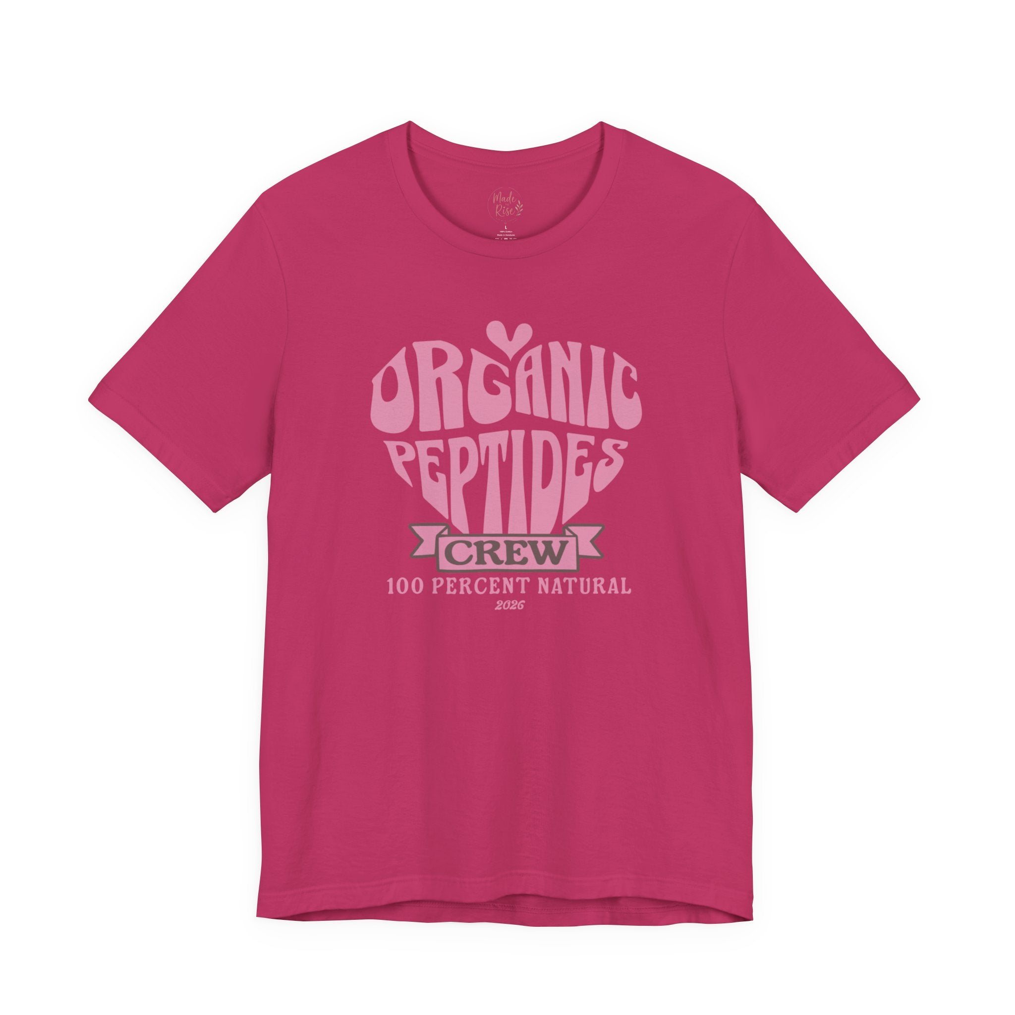 Organic Peptides Tee — Cute Retro Script Graphic T-Shirt