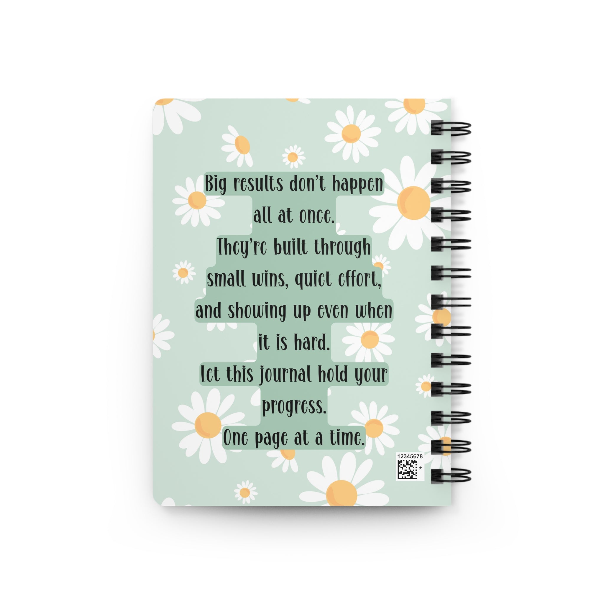 Personalized Daisy Spiral Notebook, Small Wins Habit and Fitness Tracker Journal, Self Care Wellness Log, Mental Health Gift for Her