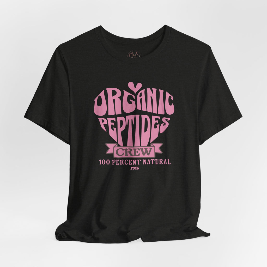 Organic Peptides Tee — Cute Retro Script Graphic T-Shirt
