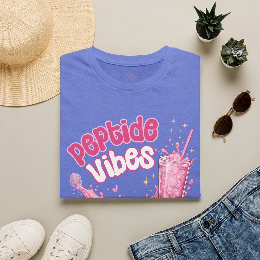 Peptide Vibes T-Shirt — Pink Boba Drink Graphic Tee