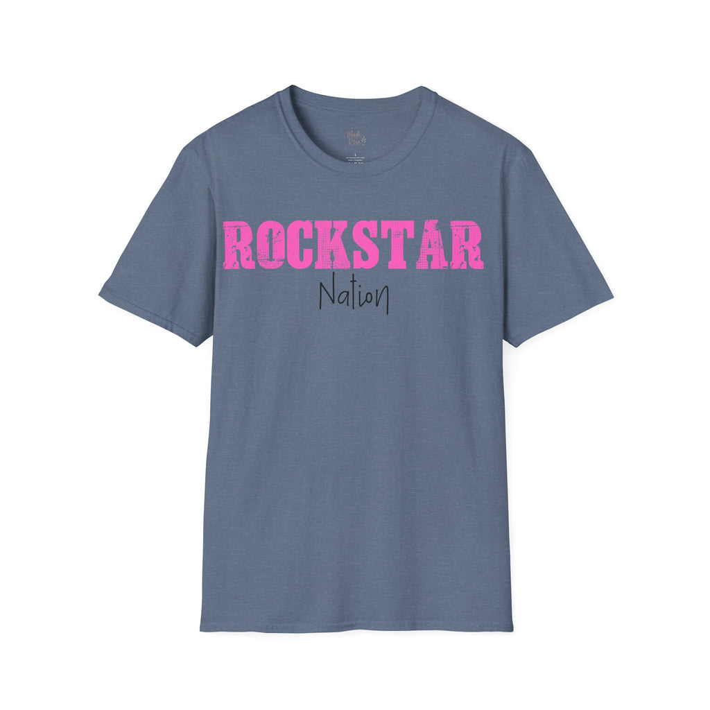 Rockstar Nation T-Shirt — Pink Distressed Graphic Tee