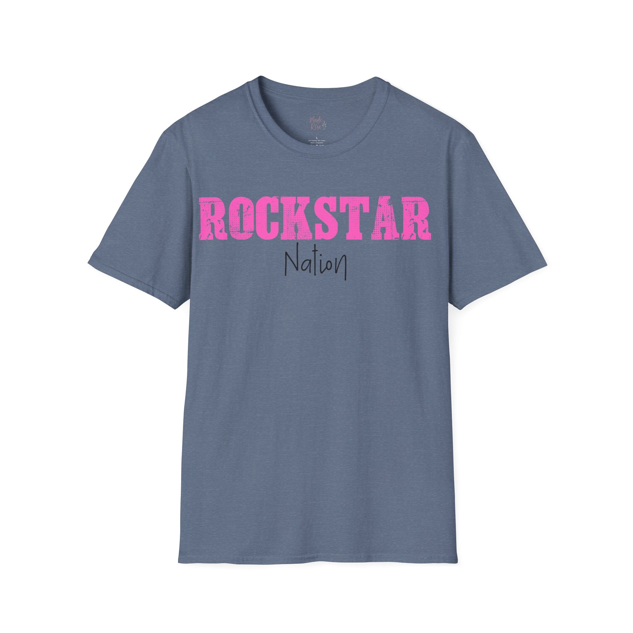 Rockstar Nation T-Shirt — Pink Distressed Graphic Tee