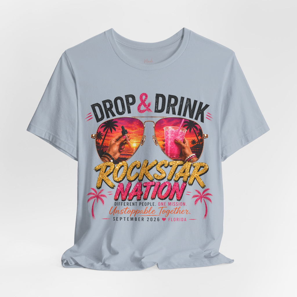 Team Drop & Drink Beach T‑Shirt –  Sunglasses Graphic