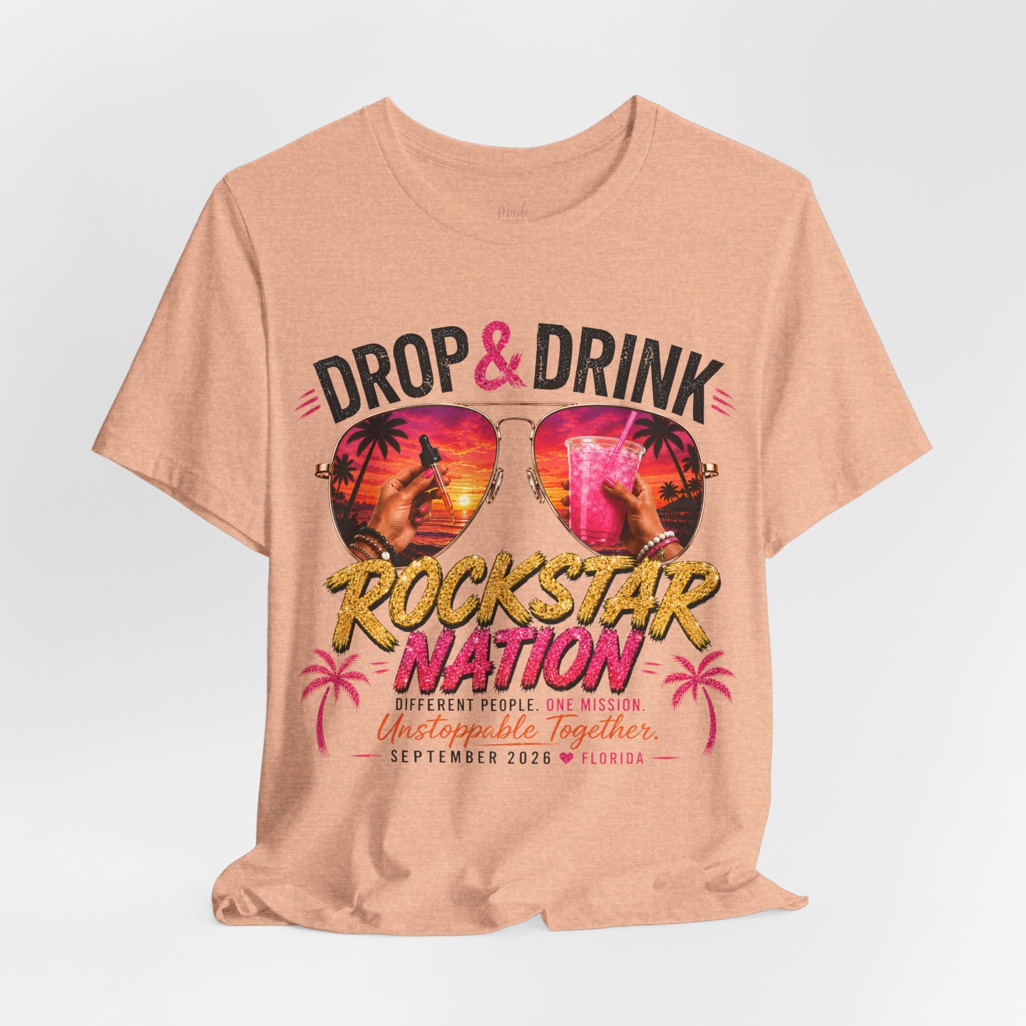 Team Drop & Drink Beach T‑Shirt –  Sunglasses Graphic