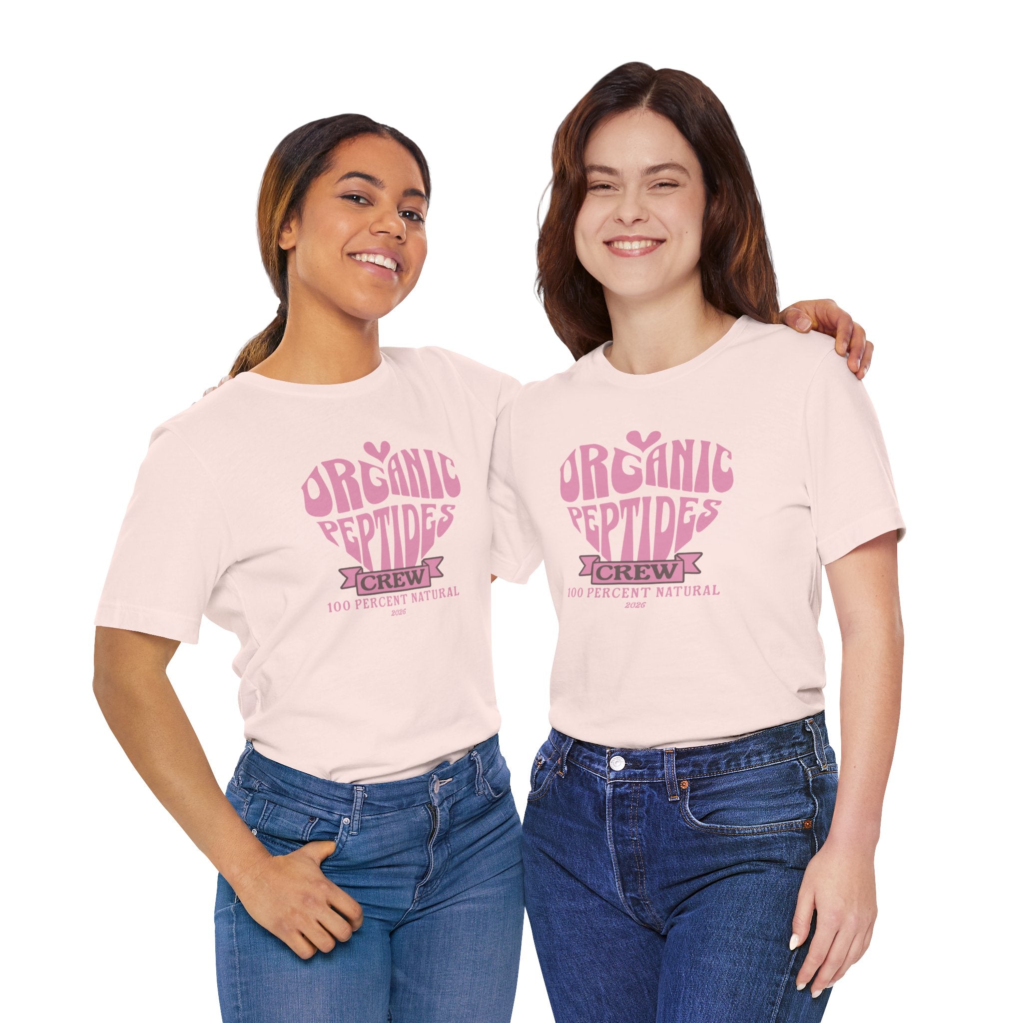Organic Peptides Tee — Cute Retro Script Graphic T-Shirt