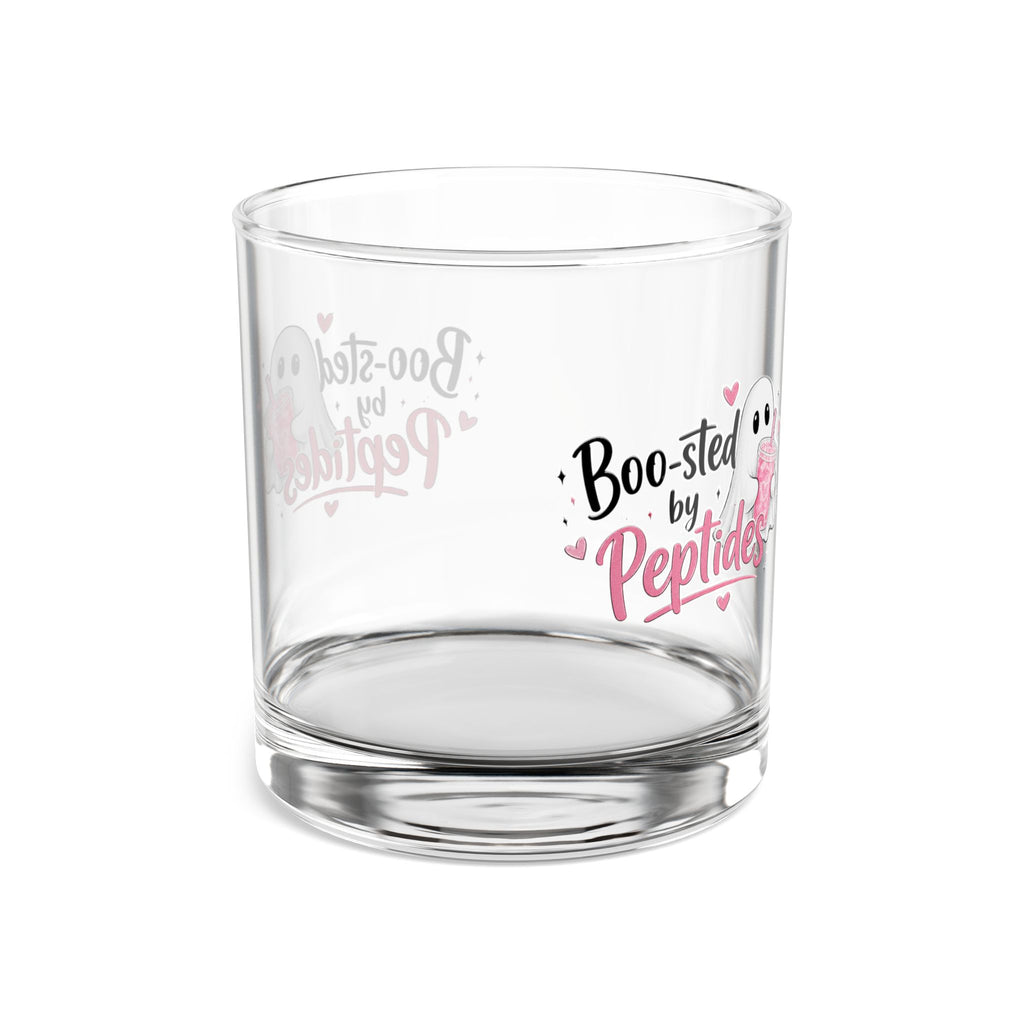 10oz Rocks Glass — "Boo-sted by Peptides" Cute Ghost Cocktail Glass