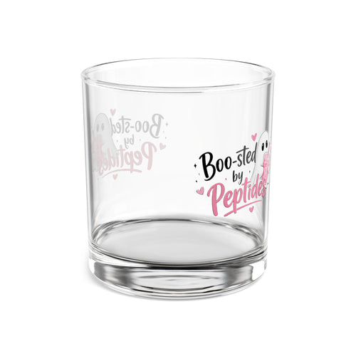 10oz Rocks Glass — "Boo-sted by Peptides" Cute Ghost Cocktail Glass