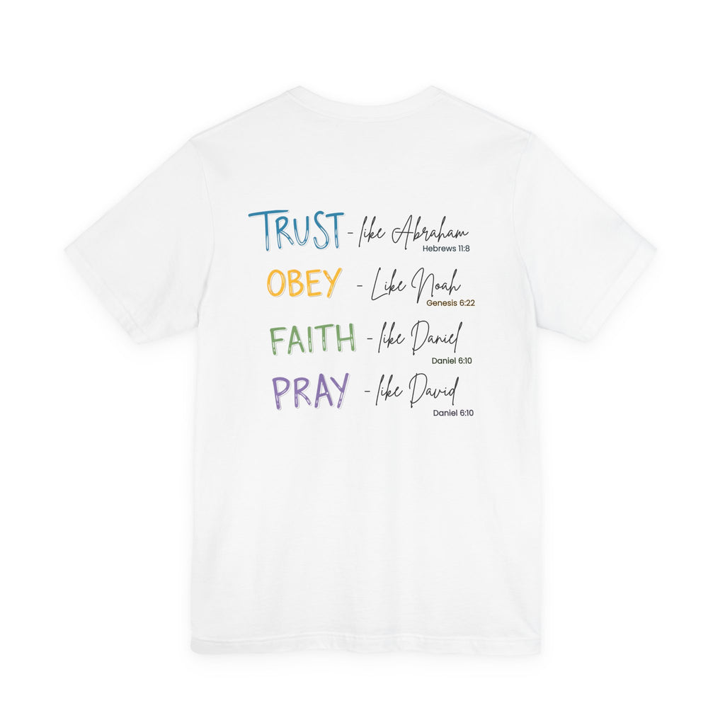 Love Like Jesus Christian Shirt for Women, Trust Obey Pray Faith Scripture Tee, Faith Led Apparel, Bible Study gift, Scripture Reading Shirt