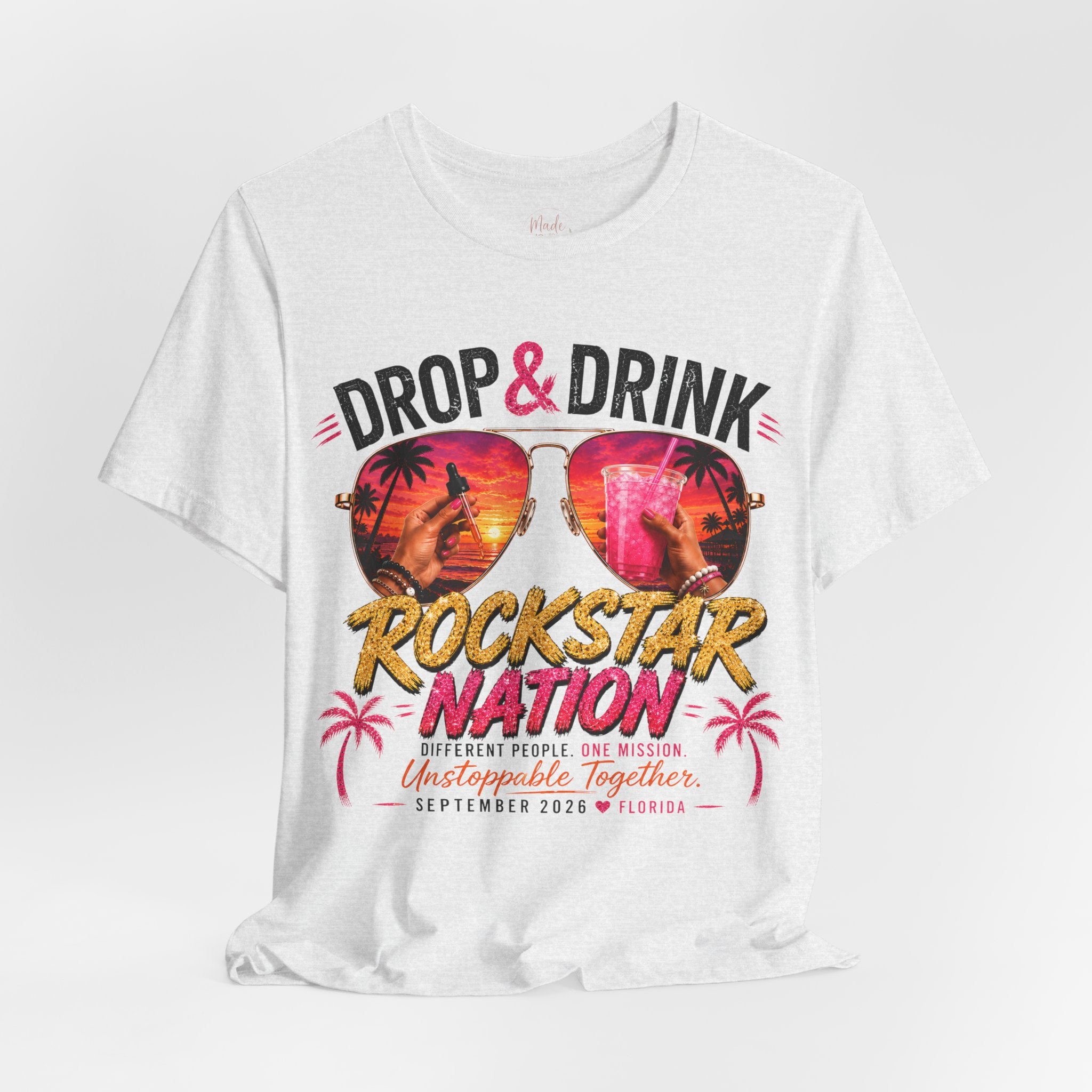 Team Drop & Drink Beach T‑Shirt –  Sunglasses Graphic