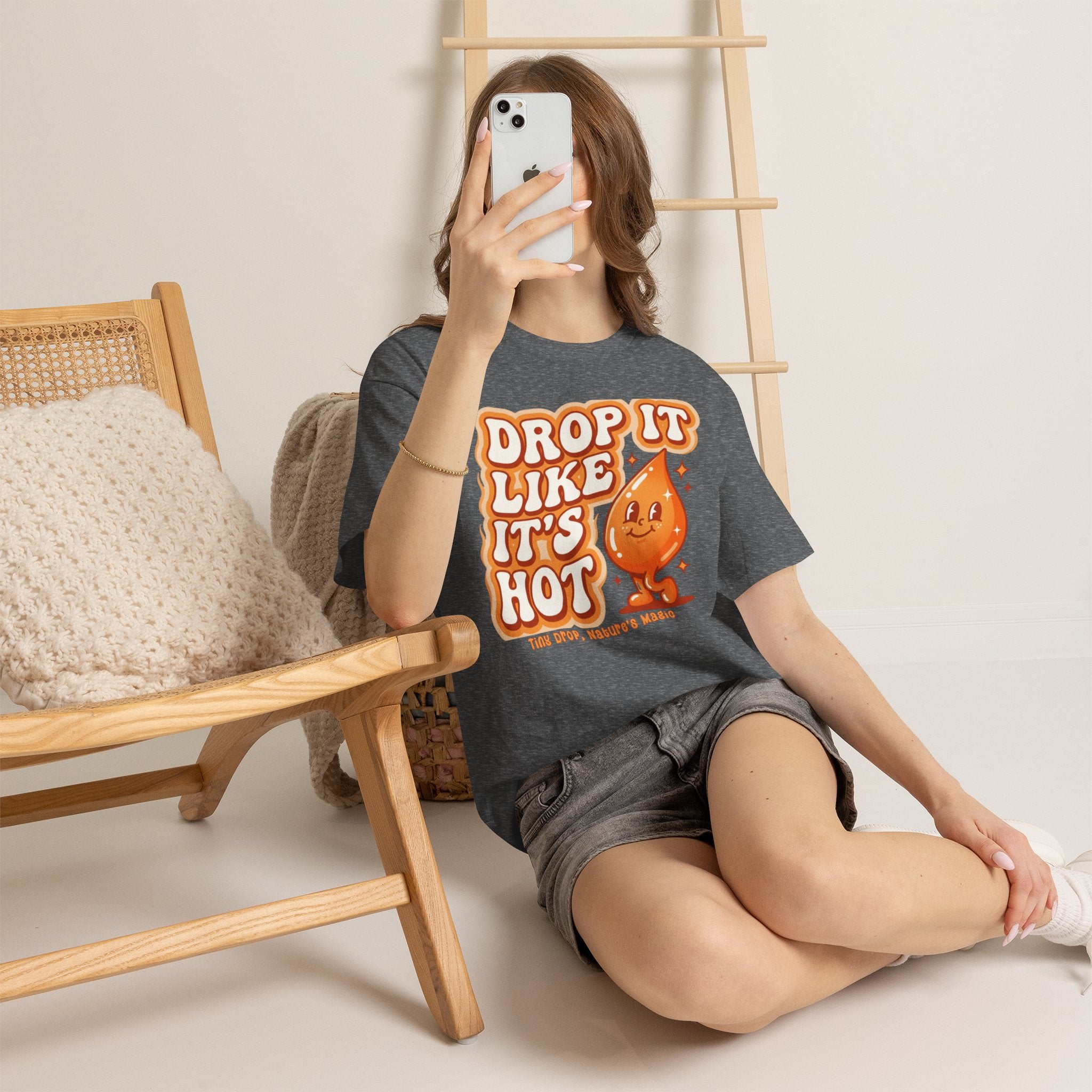 Drop It Like It's Hot tee | Cute smiling hot drop graphic t-shirt