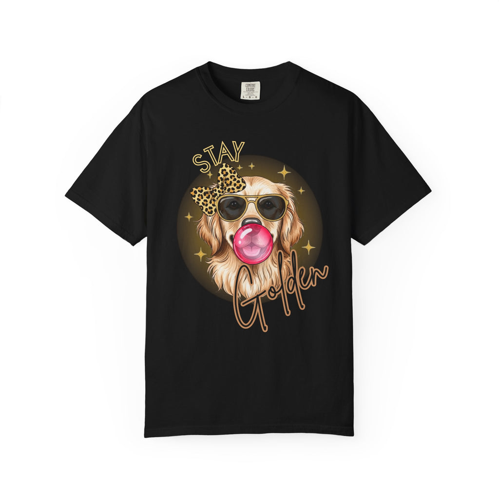 Stay Golden Retriever Shirt, Cute Dog Graphic Tee, Positive Vibes Energy, Bubble Gum Dog T Shirt, Aesthetic Pet Lover Gift, Gift for Her