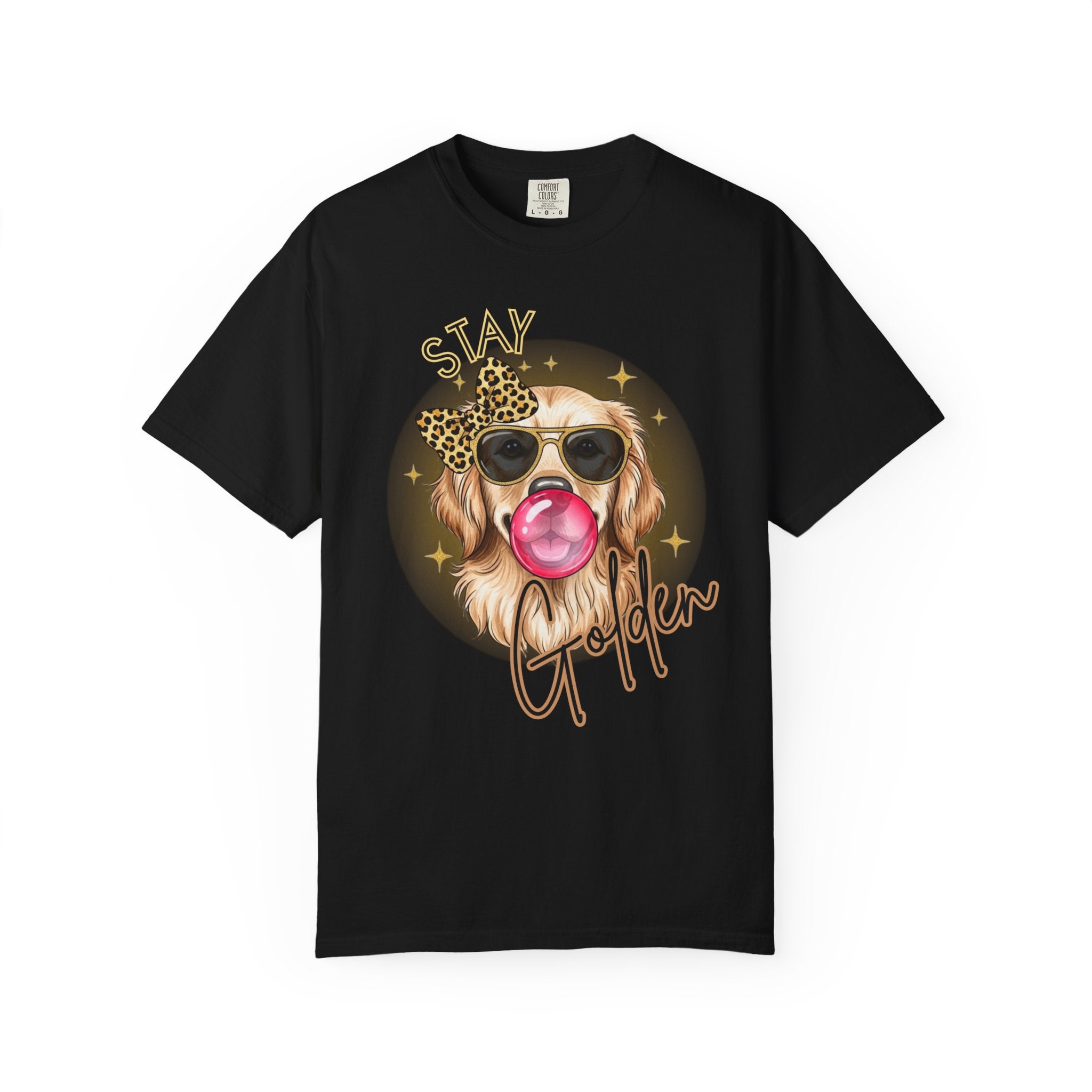 Stay Golden Retriever Shirt, Cute Dog Graphic Tee, Positive Vibes Energy, Bubble Gum Dog T Shirt, Aesthetic Pet Lover Gift, Gift for Her