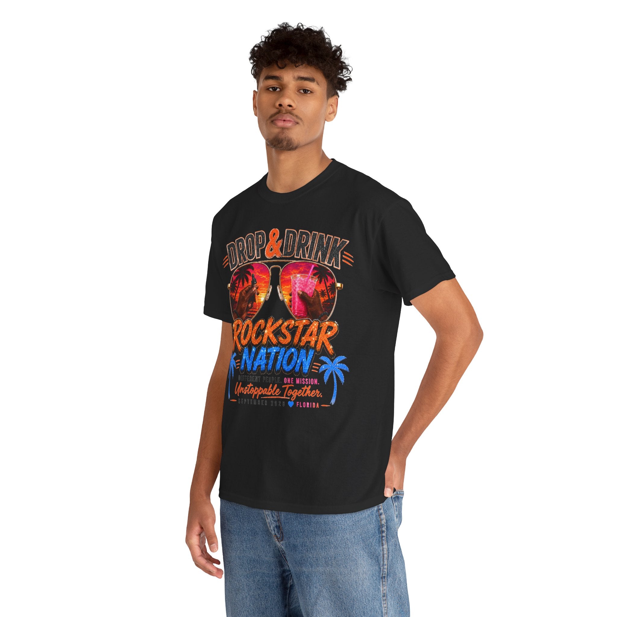 Dark Complexion (Men) Team Black Rockstar Nation Shirt