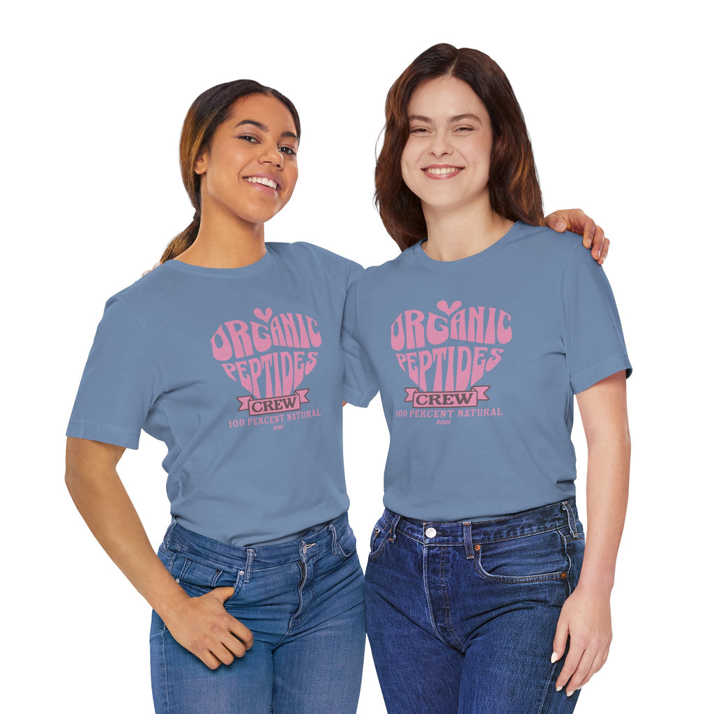Organic Peptides Tee — Cute Retro Script Graphic T-Shirt