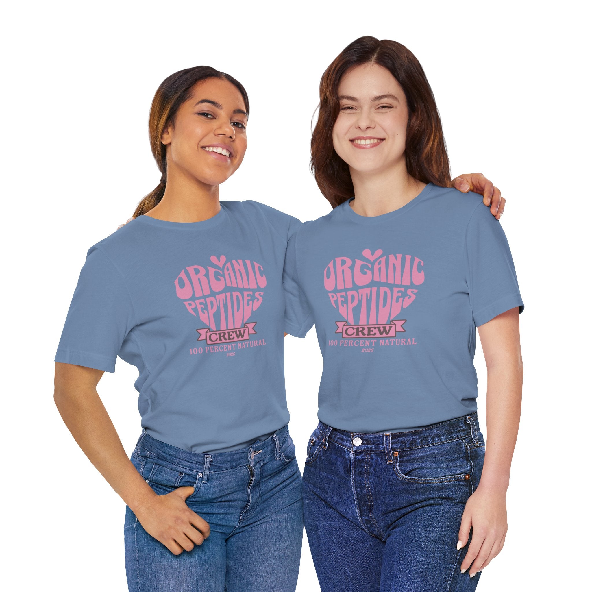 Organic Peptides Tee — Cute Retro Script Graphic T-Shirt