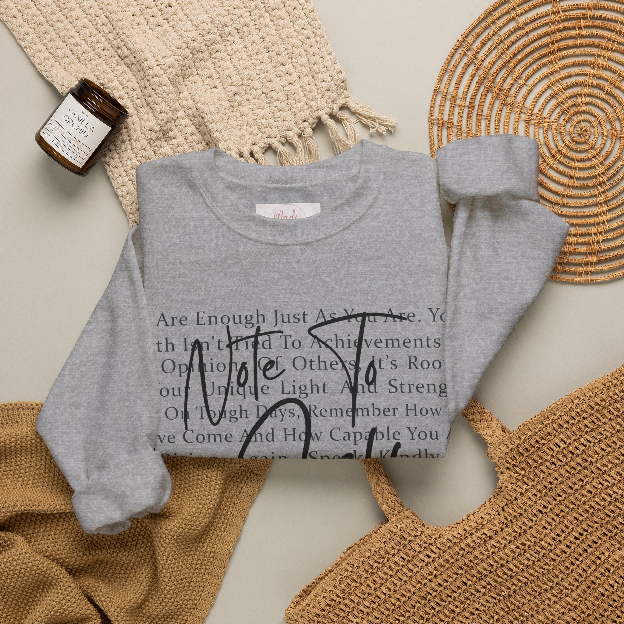 You Are Enough Crewneck Sweatshirt – Inspirational Self-Love Pullover