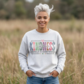 Kindness Is Free Sweatshirt, Retro Pastel Graphic Crewneck, Inspirational Teacher Gift, Gildan 18000 Cozy Fun Pullover