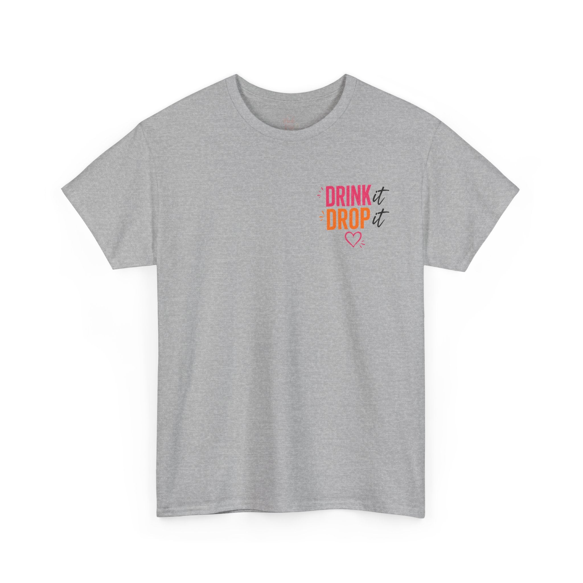 Drink Drop Heart Tee — Cute Minimalist Coffee Graphic T‑Shirt