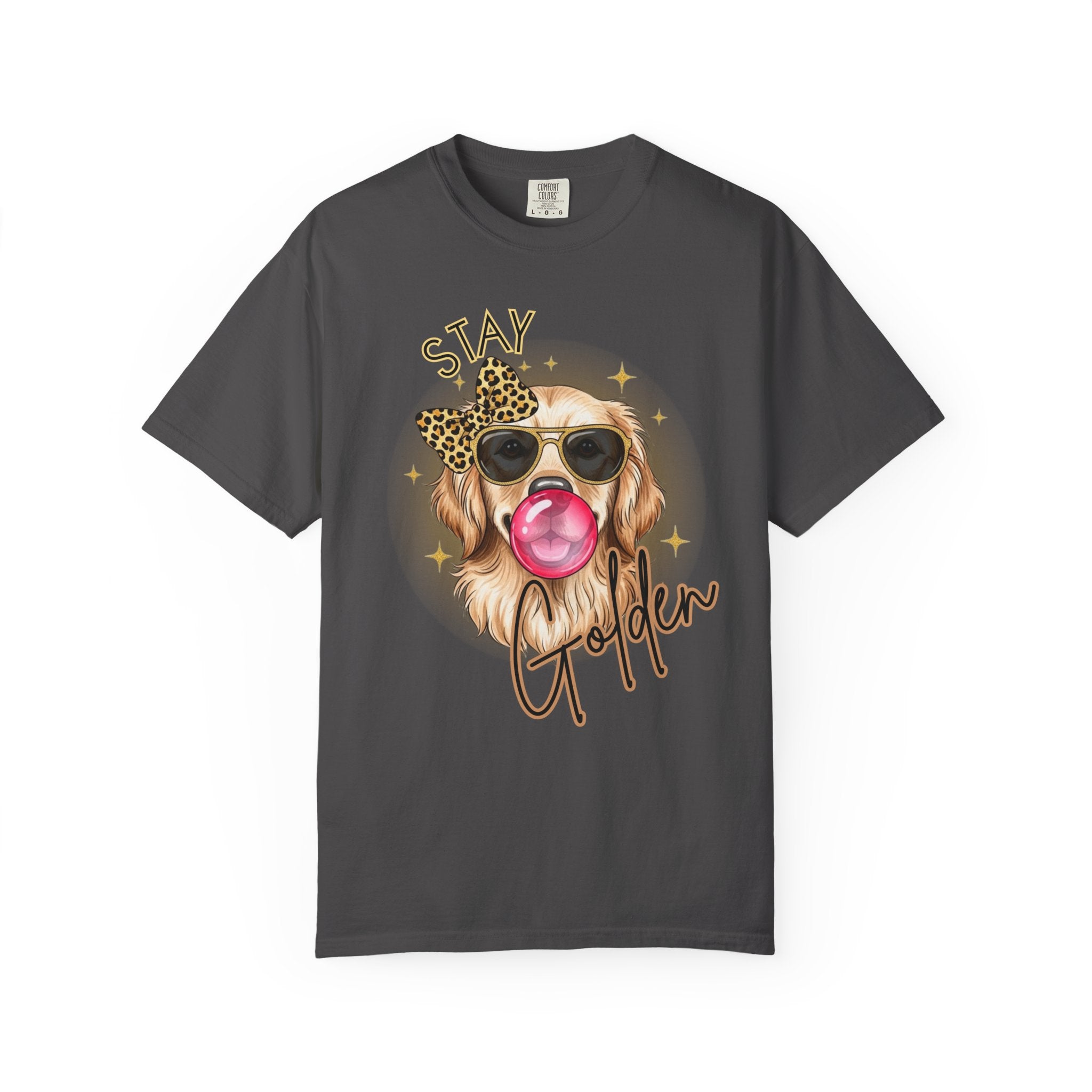 Stay Golden Retriever Shirt, Cute Dog Graphic Tee, Positive Vibes Energy, Bubble Gum Dog T Shirt, Aesthetic Pet Lover Gift, Gift for Her