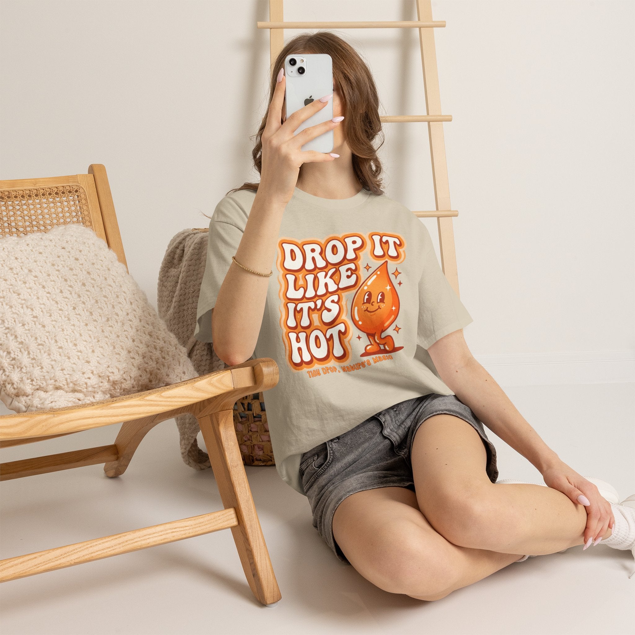 Drop It Like It's Hot tee | Cute smiling hot drop graphic t-shirt