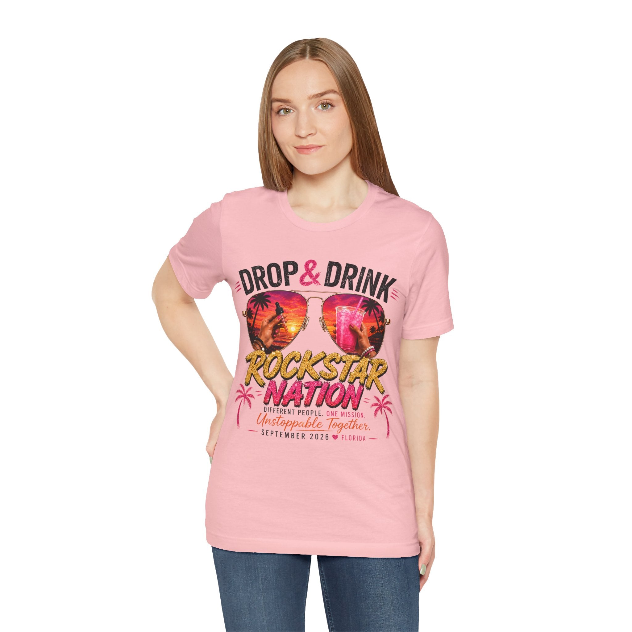 Team Drop & Drink Beach T‑Shirt –  Sunglasses Graphic