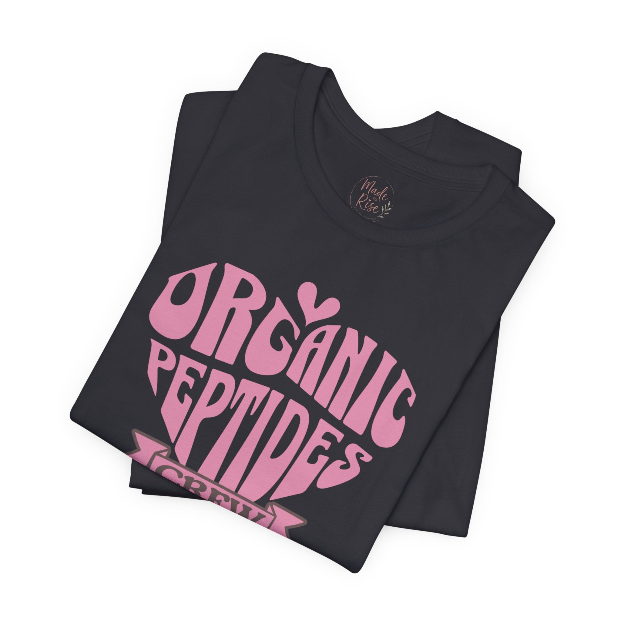 Organic Peptides Tee — Cute Retro Script Graphic T-Shirt