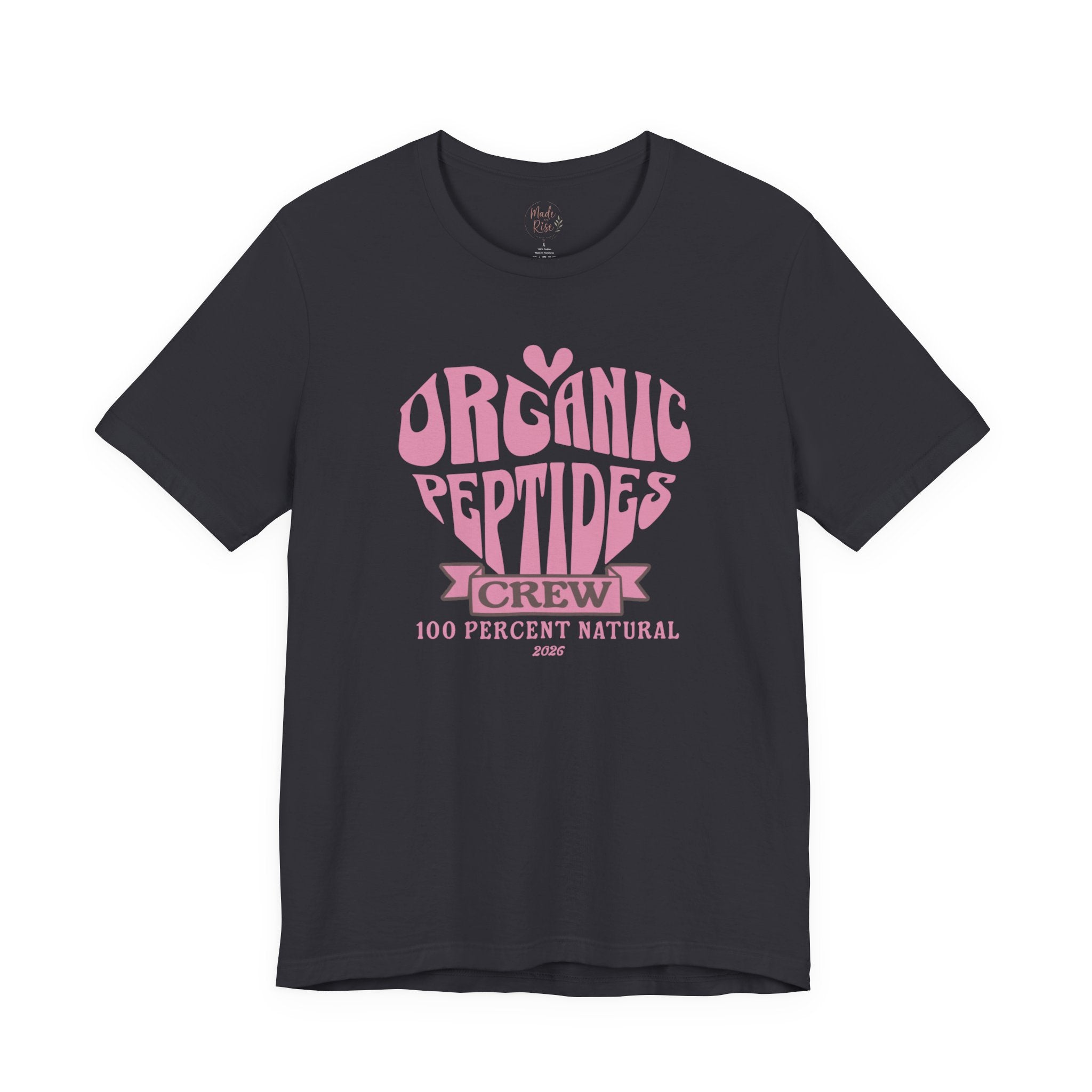 Organic Peptides Tee — Cute Retro Script Graphic T-Shirt