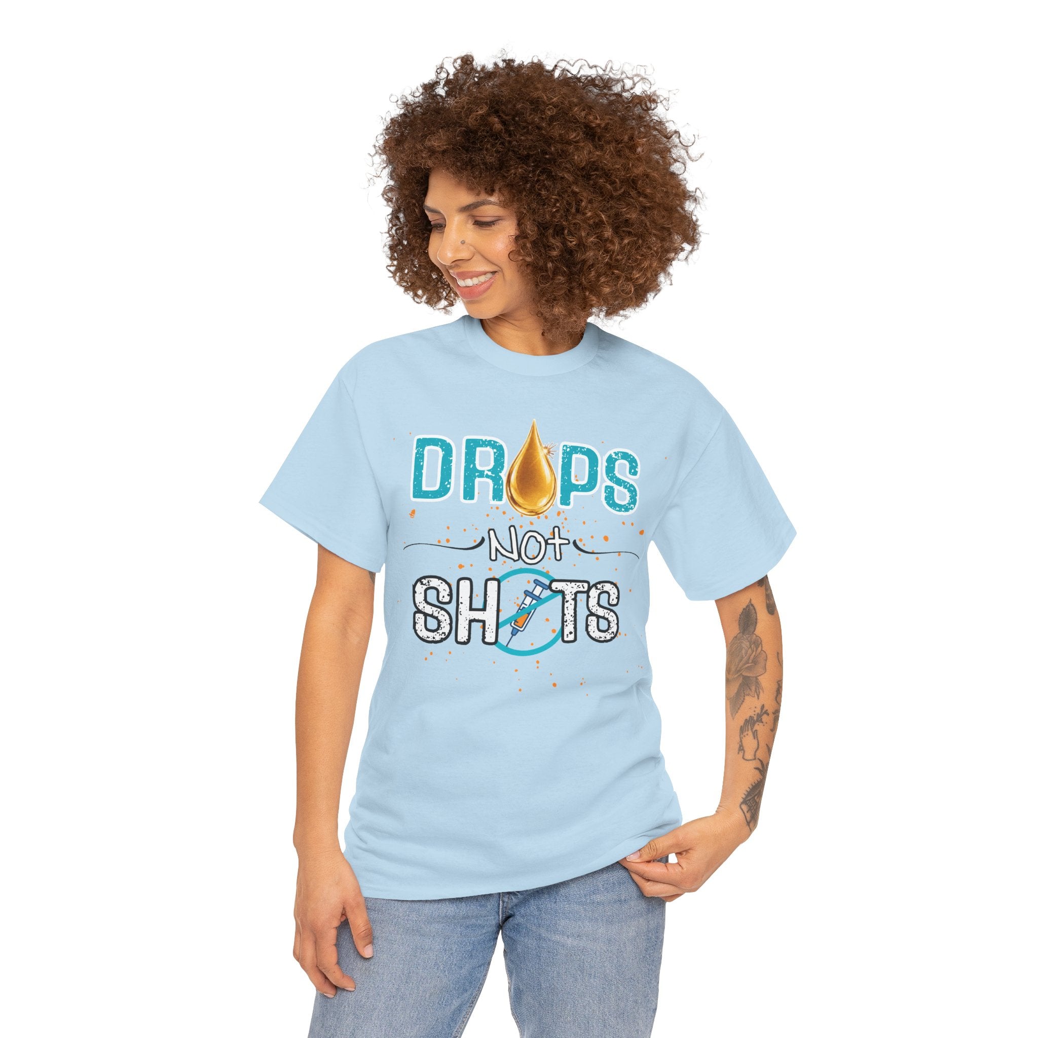 Drops not Shots Blue Graphic Tee