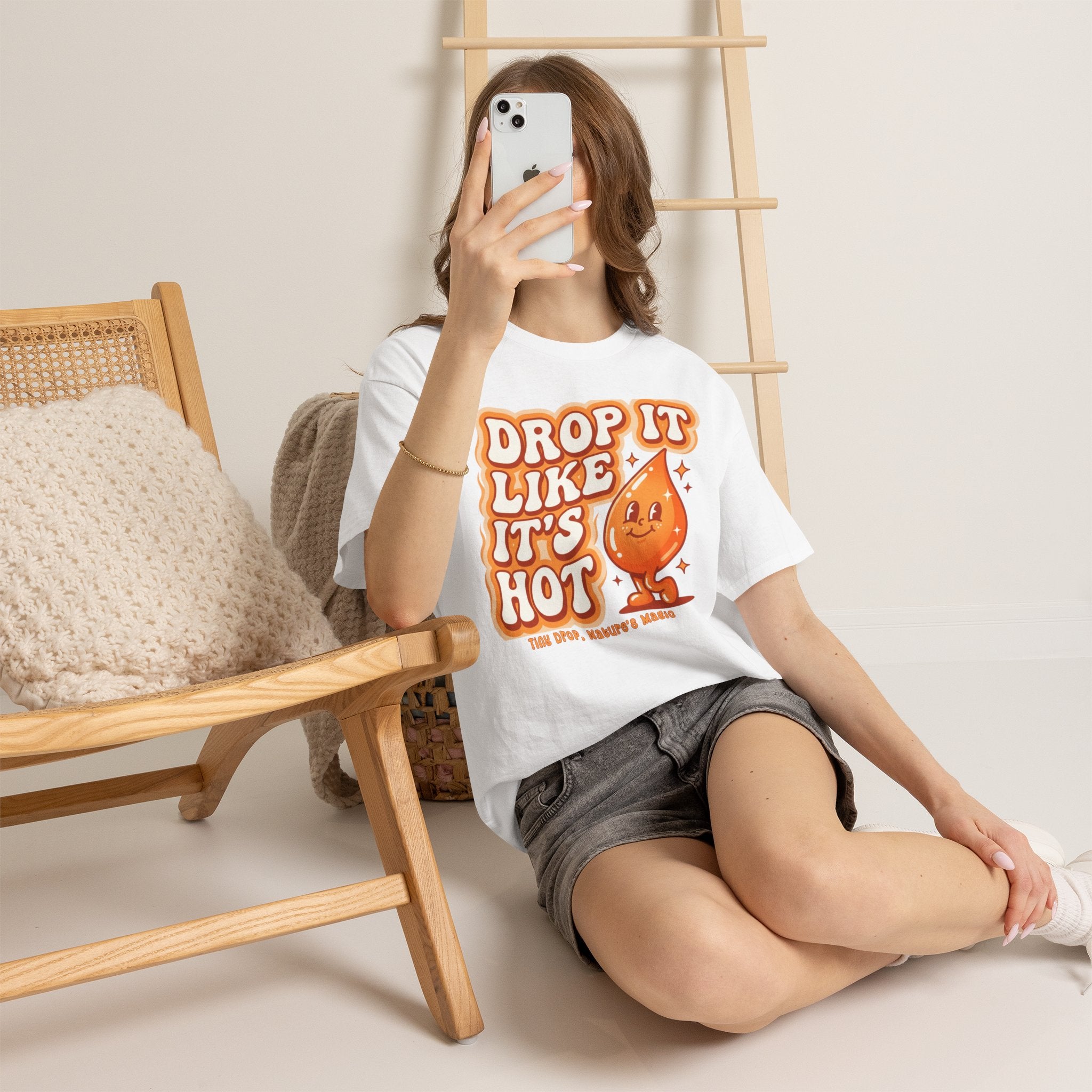 Drop It Like It's Hot tee | Cute smiling hot drop graphic t-shirt