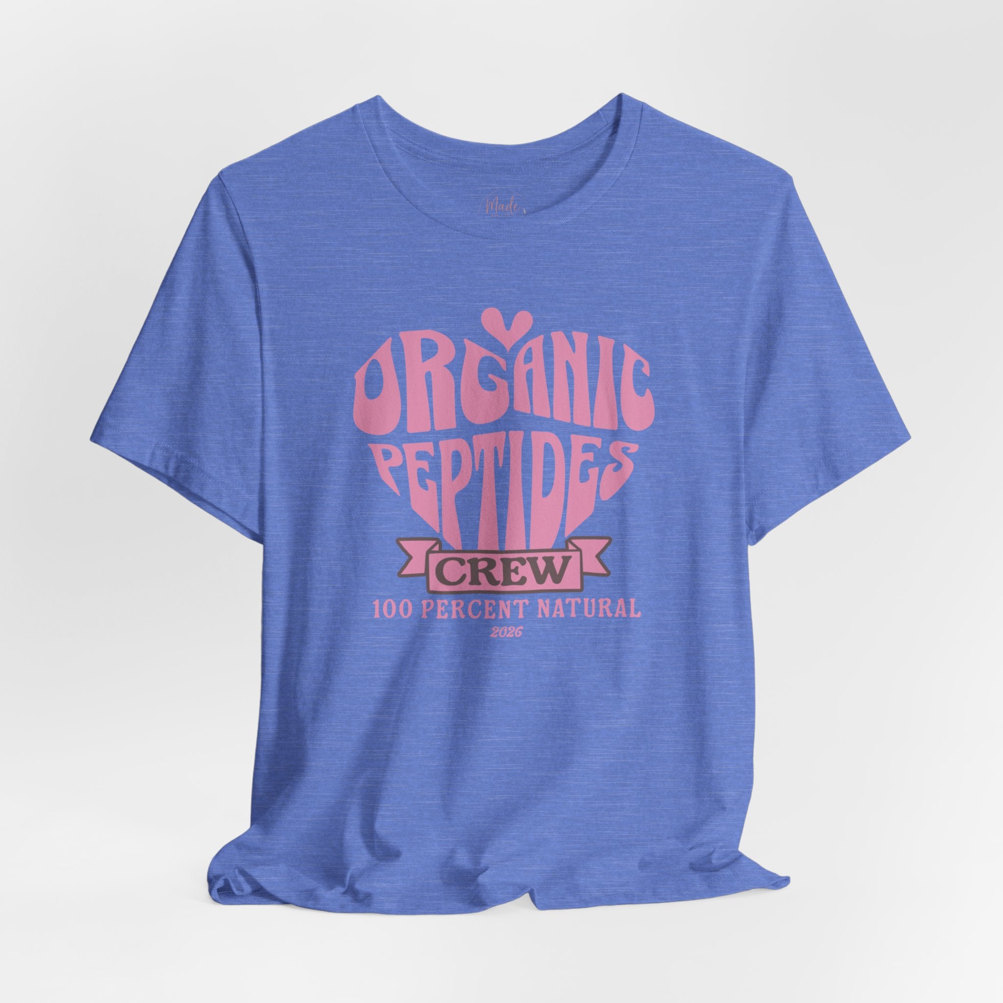 Organic Peptides Tee — Cute Retro Script Graphic T-Shirt